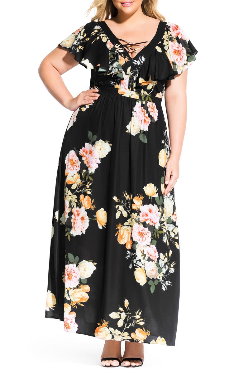 City Chic Dresses TUSCAN ROSE MAXI DRESS