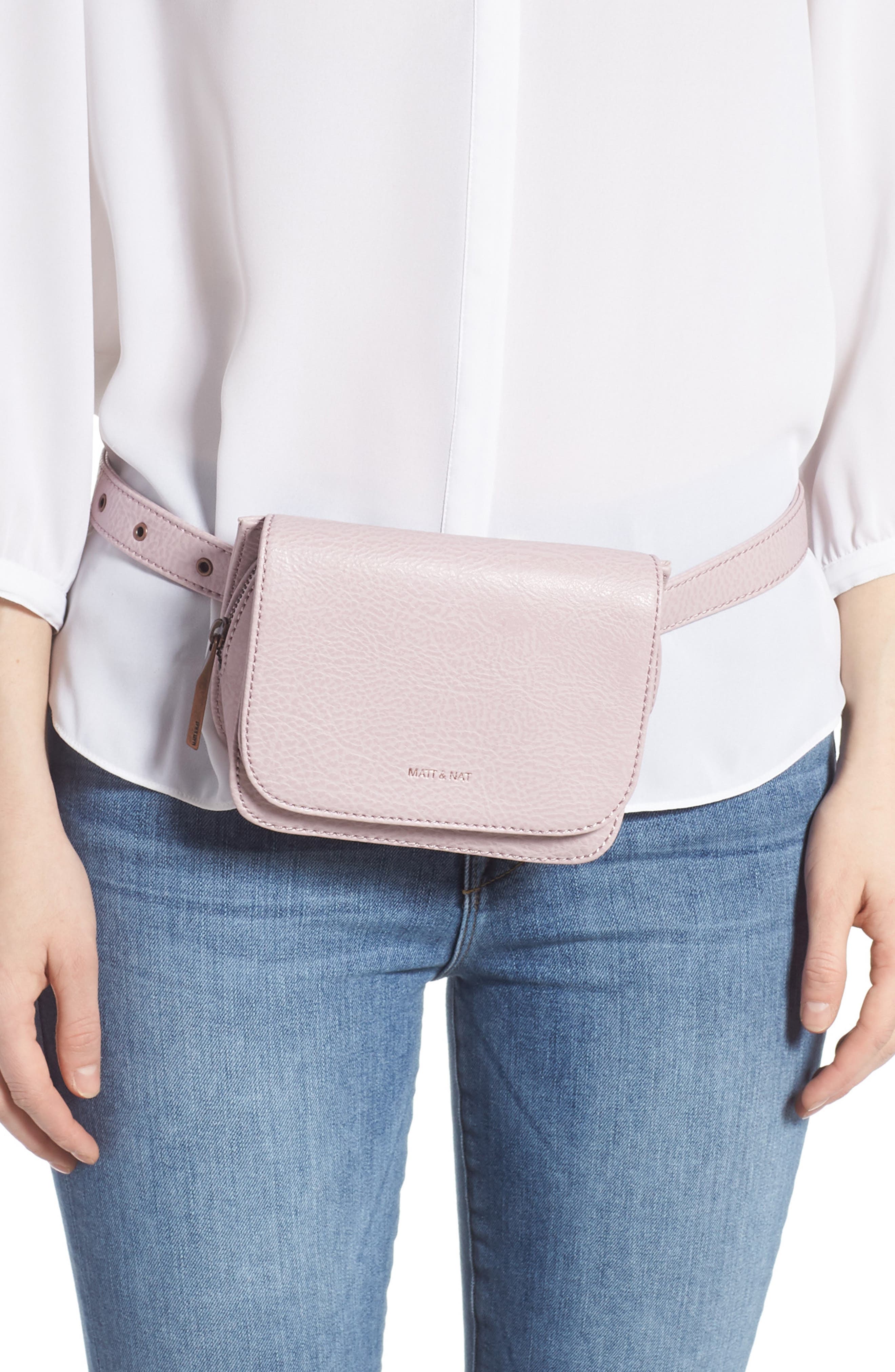 MATT & NAT Park Faux Leather Belt Bag, Alternate, color, WHISPER