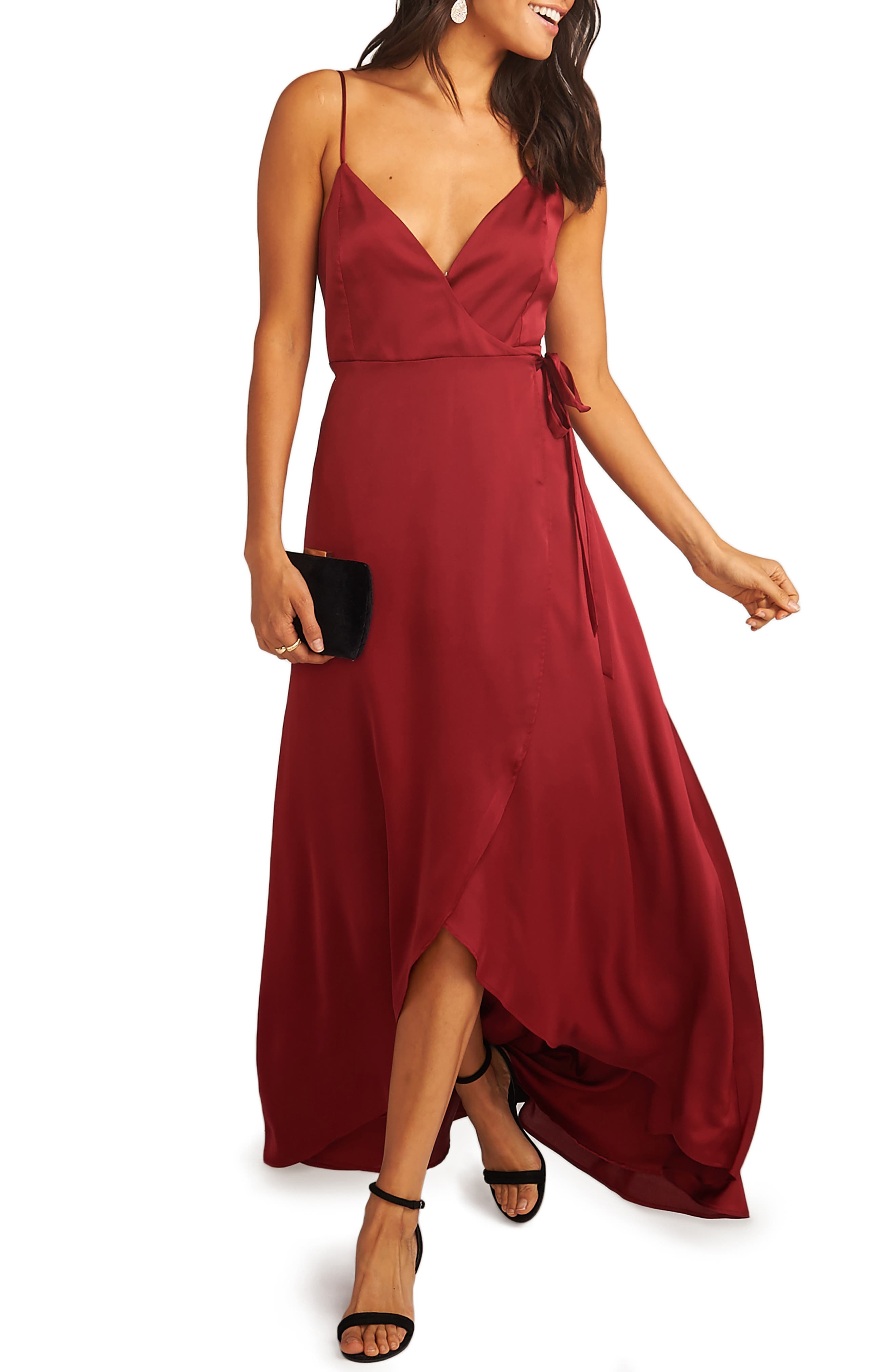 Show Me Your Mumu Mariah Wrap Evening Dress, Red