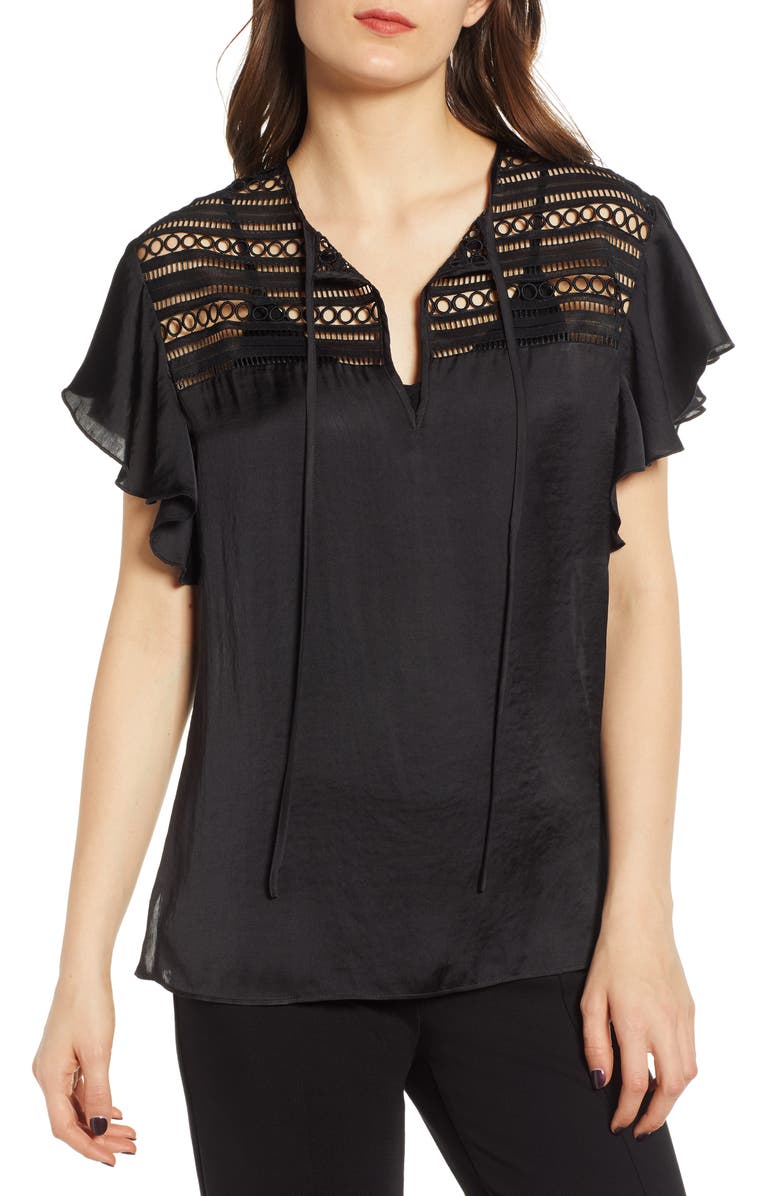 Bailey44 Tops BAILEY44 TRANCE LACE YOKE FLUTTER SLEEVE TOP