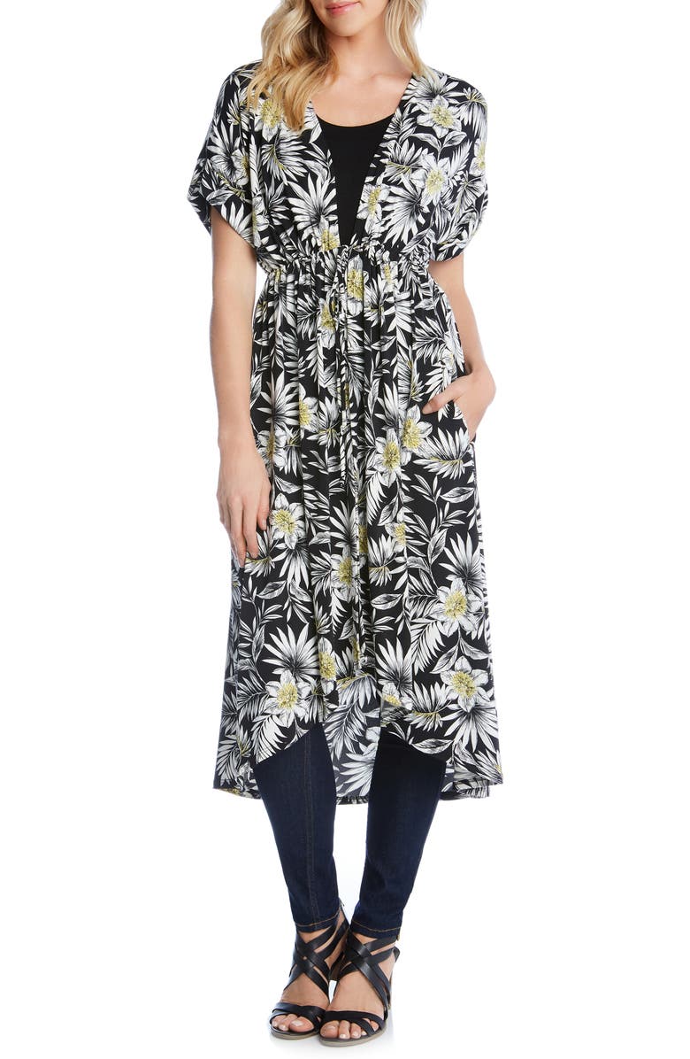 Karen Kane Tops PALM FLORAL DUSTER