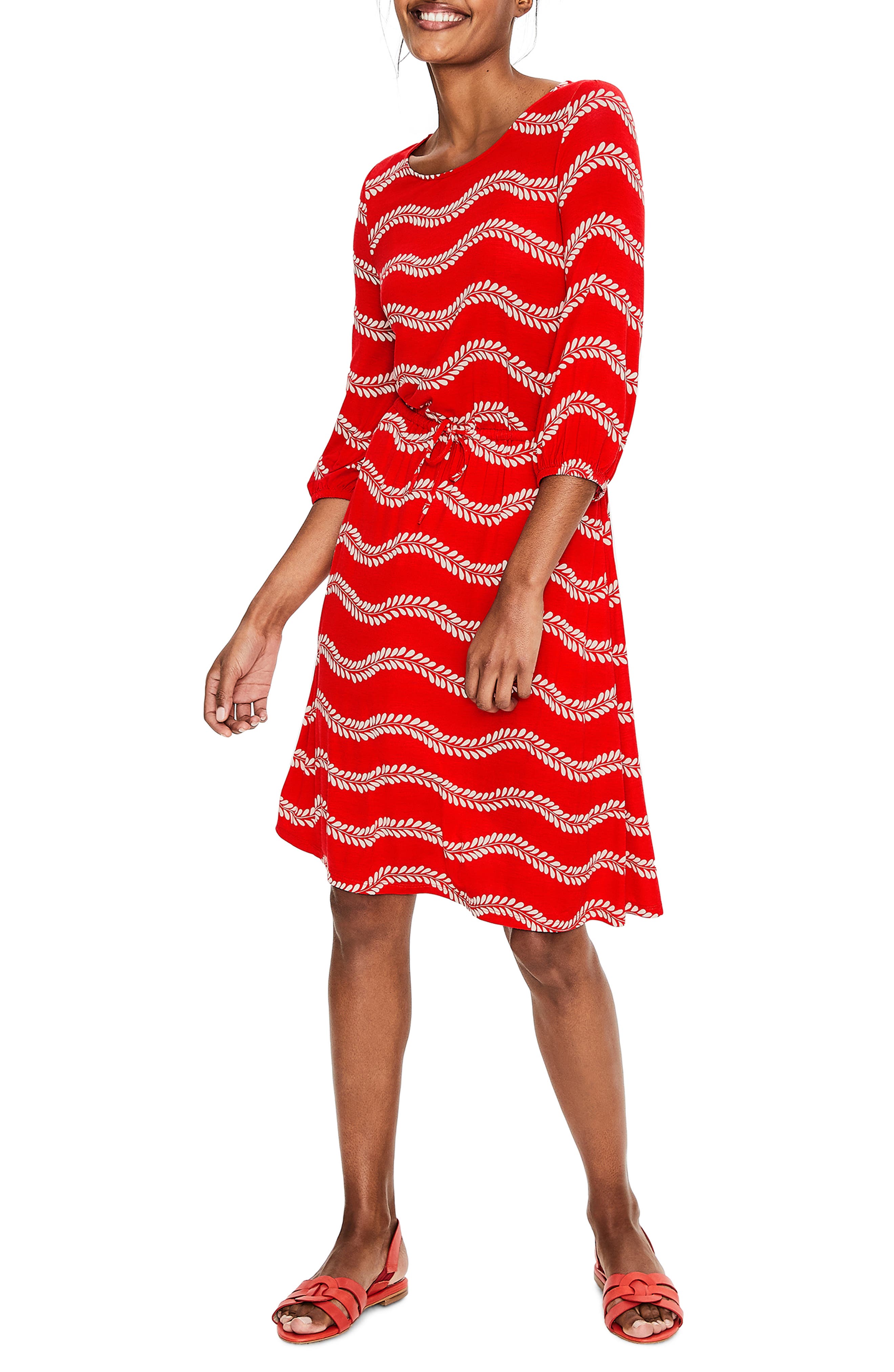Petite Boden Talia Jersey Dress, Red