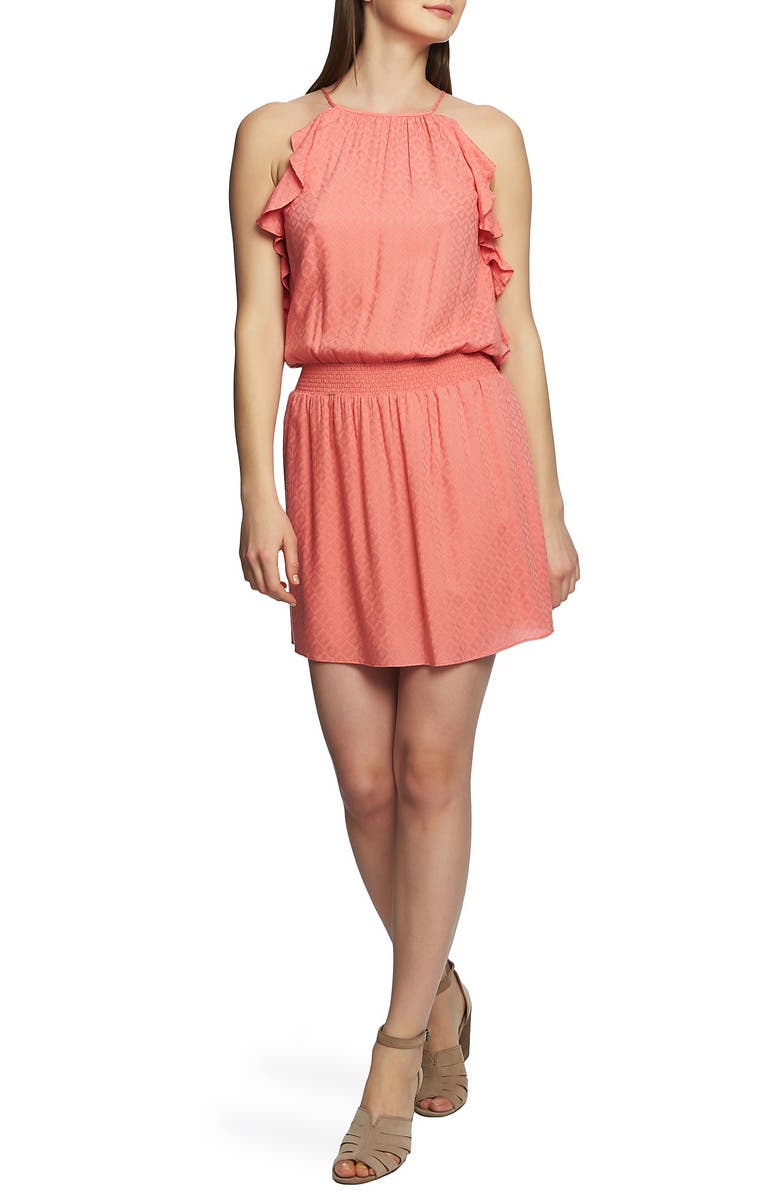 1.state Dresses HALTER NECK SMOCKED WAIST DRESS