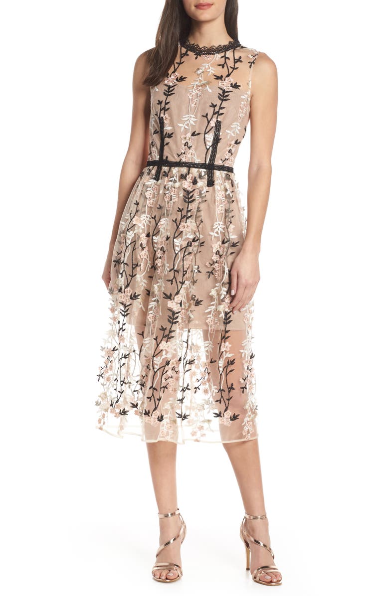 Bronx and Banco Cloe Embroidered Cocktail Dress | Nordstrom