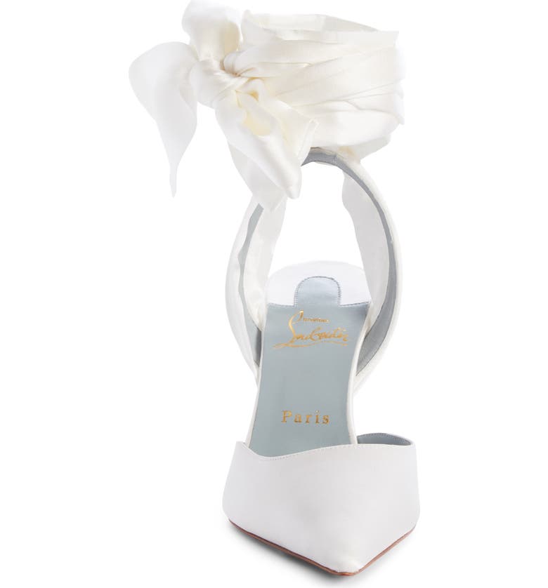 Shop Christian Louboutin Toubinana Ankle Wrap Pump In Off White