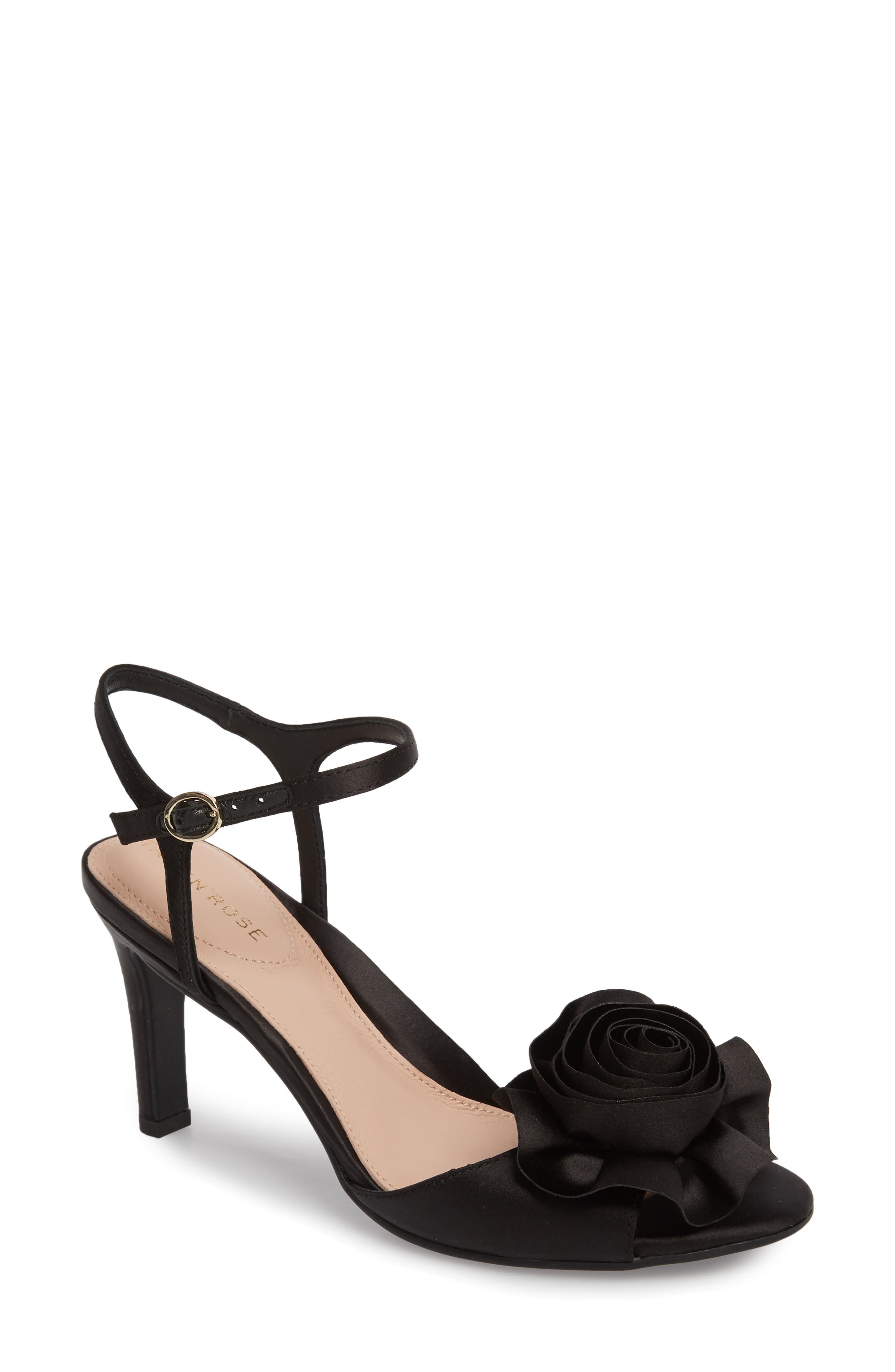 Taryn Rose Jacklyn Flower Sandal, Black