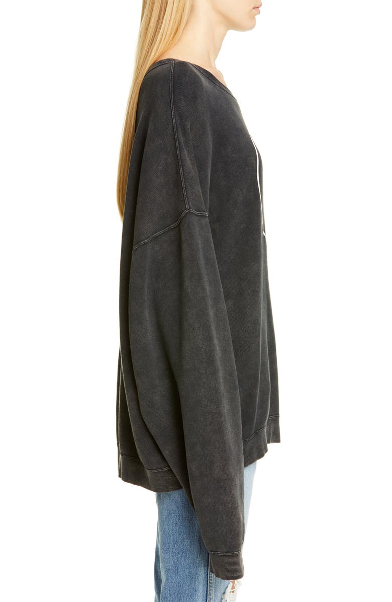 R13 Steal Your Face Oversized Graphic Sweatshirt In Acid Black