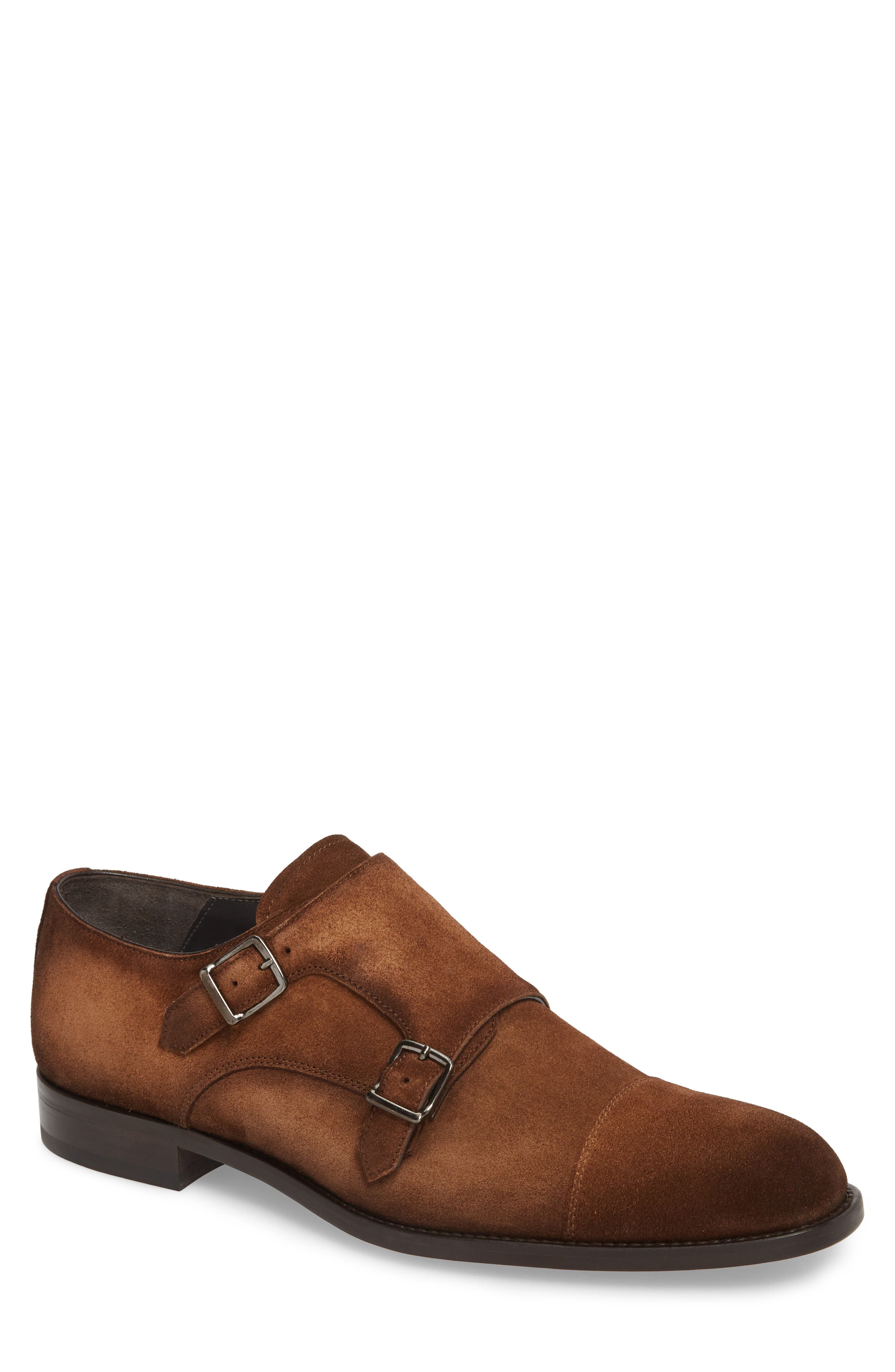 To Boot New York Quentin Cap Toe Monk Shoe, Brown