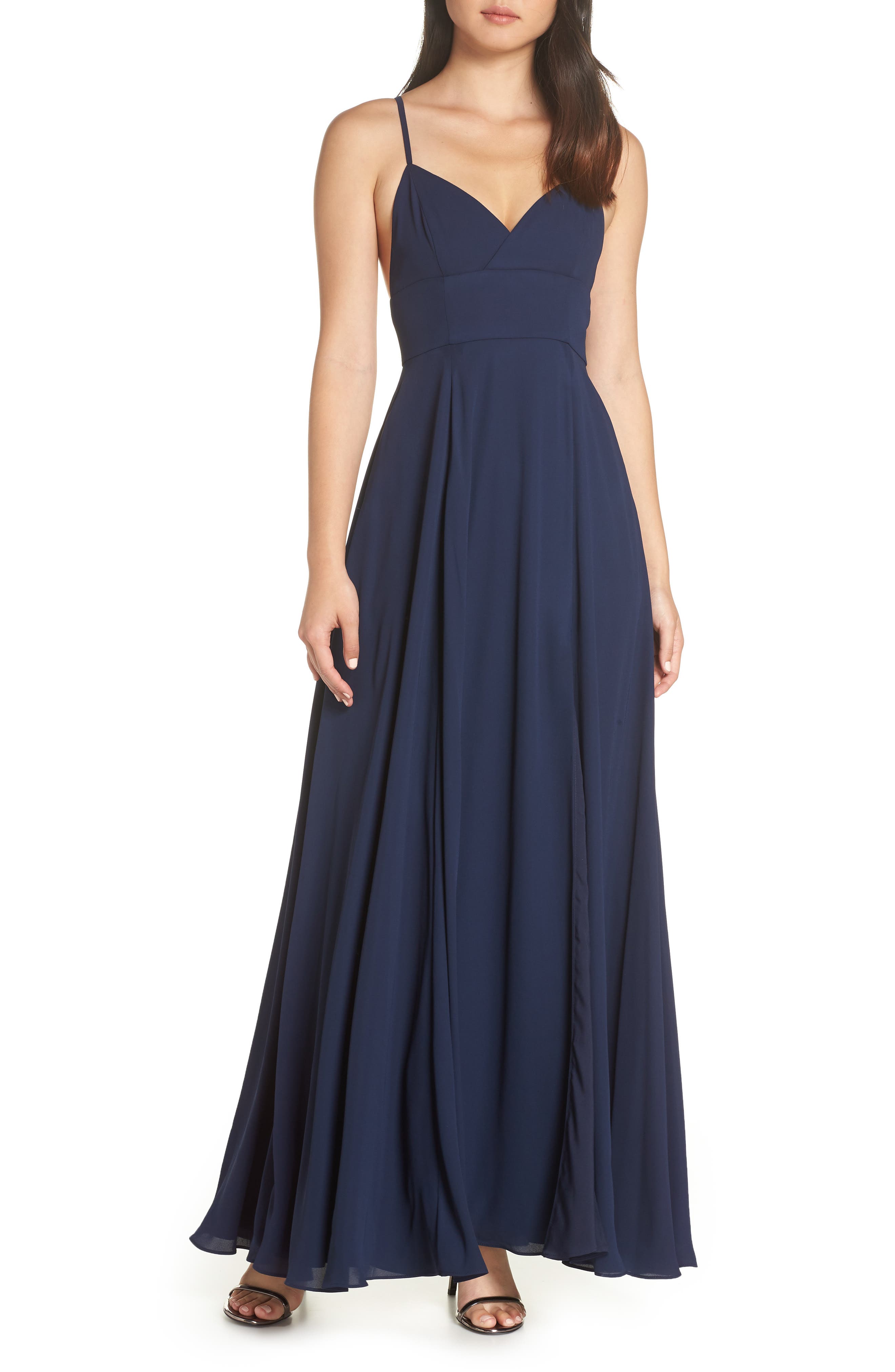 Fame And Partners Strappy Evening Dress, Blue