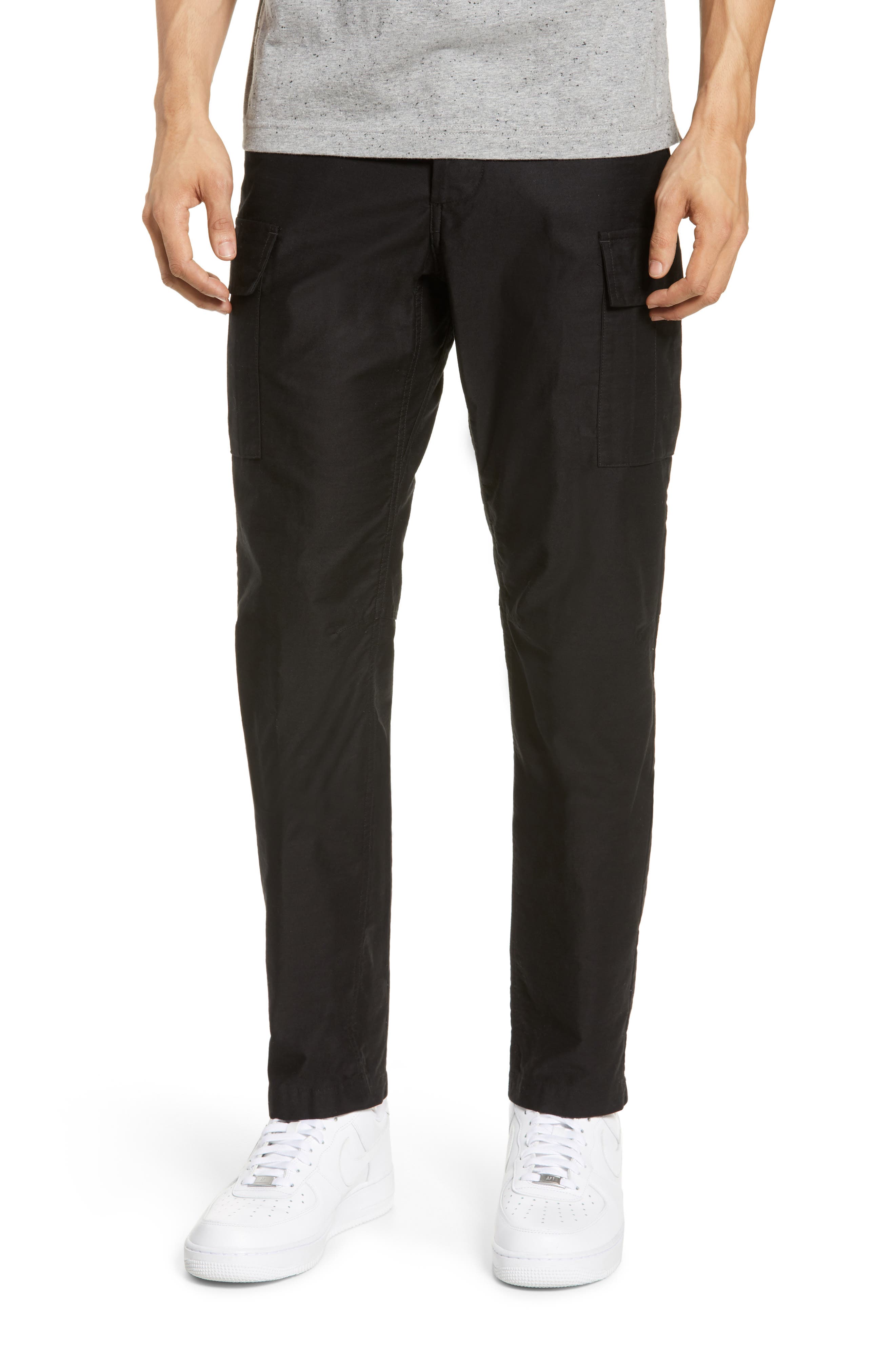 Wings + Horns Slim Fit Utility Cargo Pants, Black