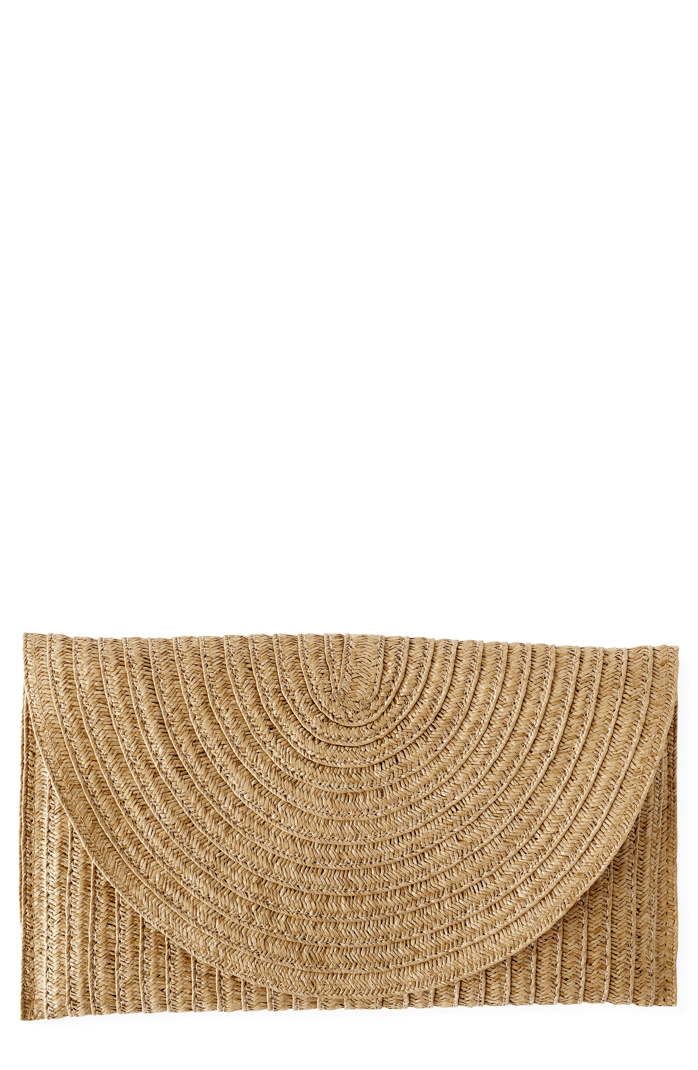 Monogram Straw Envelope Clutch