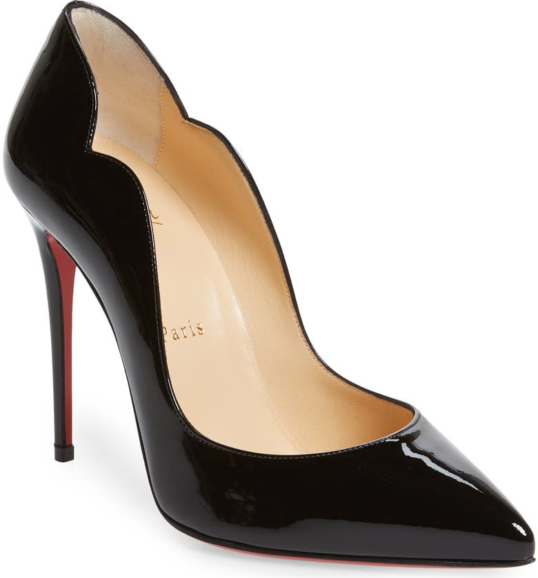 Christian Louboutin Hot Chick 100 Patent Red Sole Pumps In Black | ModeSens