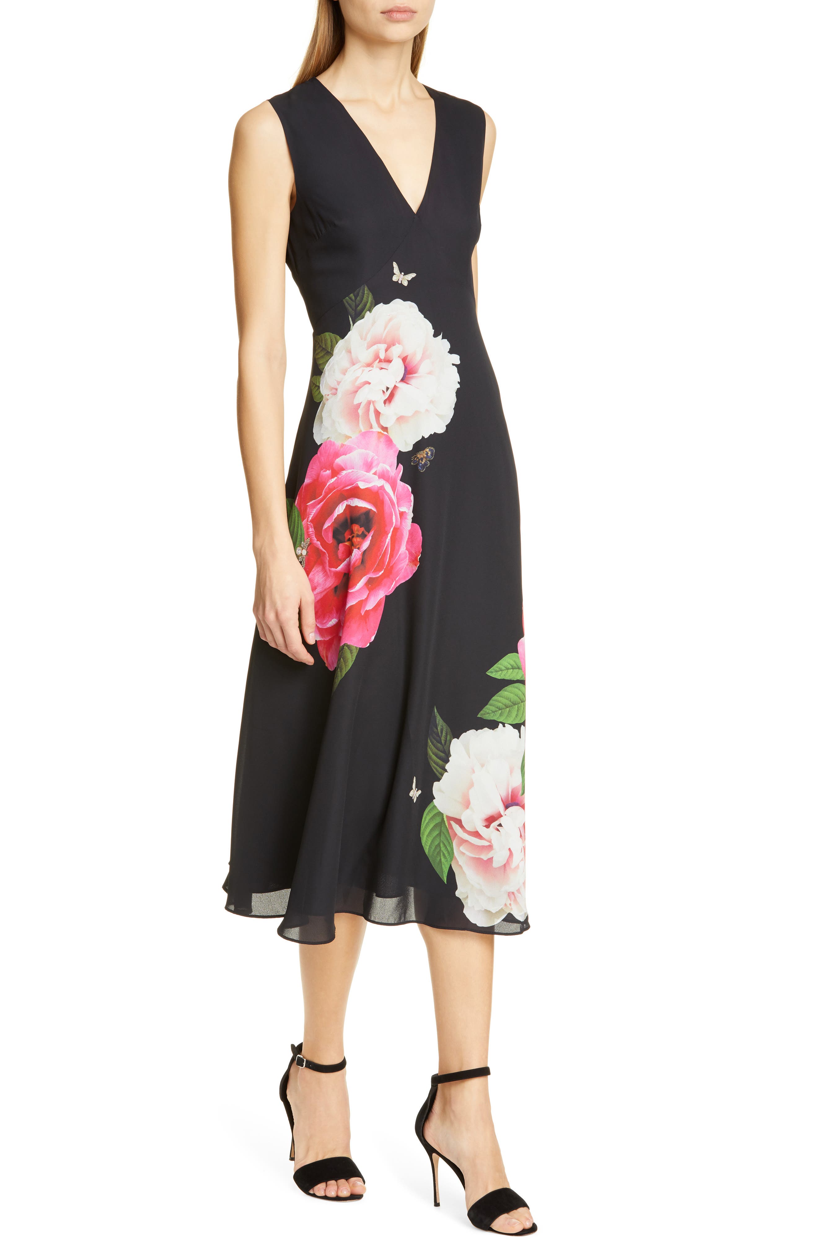 Ted Baker London Ulna Magnificent Midi Dress, Black