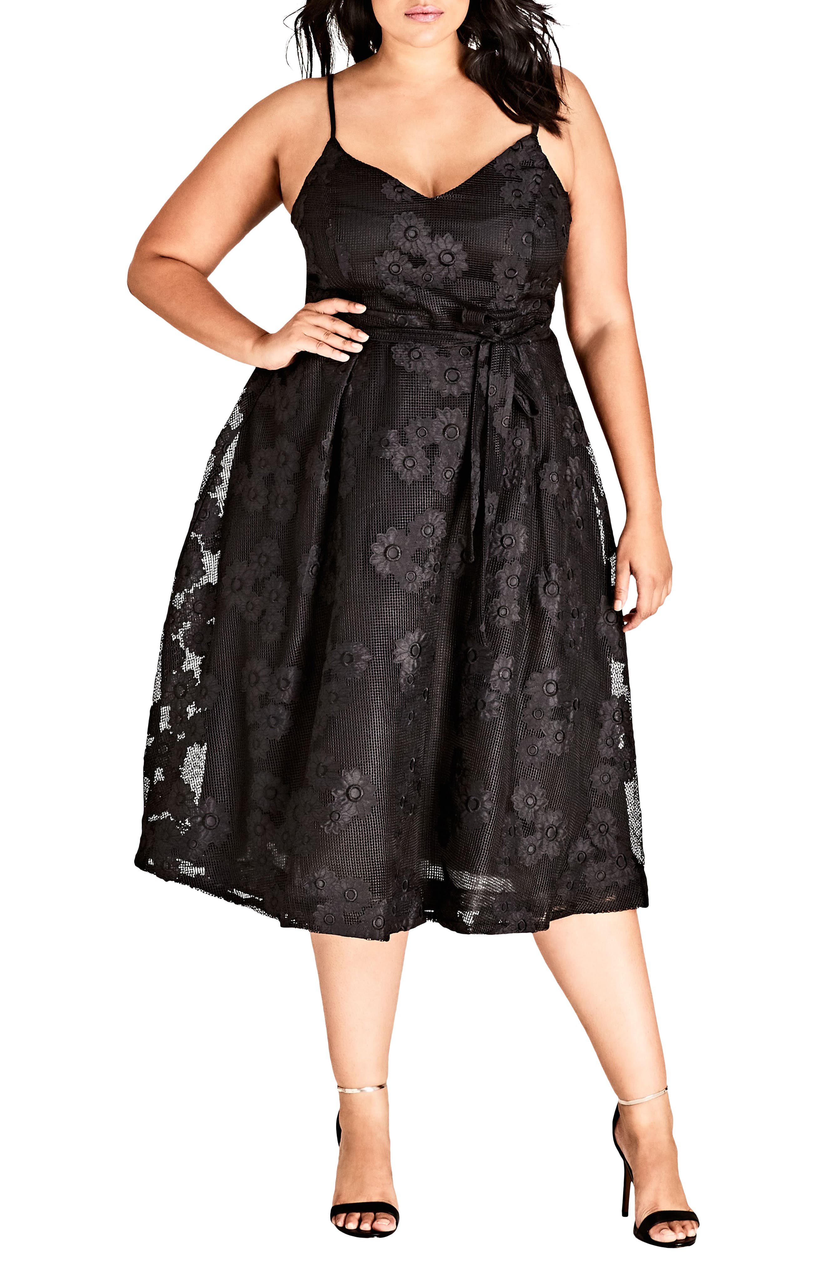 Plus Size City Chic Love Fling Dress, Black