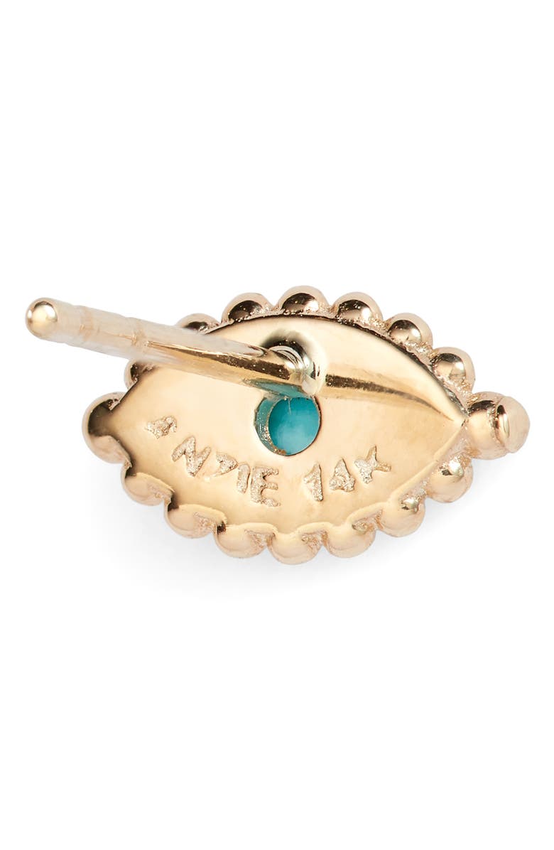 ANZIE DEW DROP TURQUOISE EVIL EYE STUD EARRINGS,4043EVT