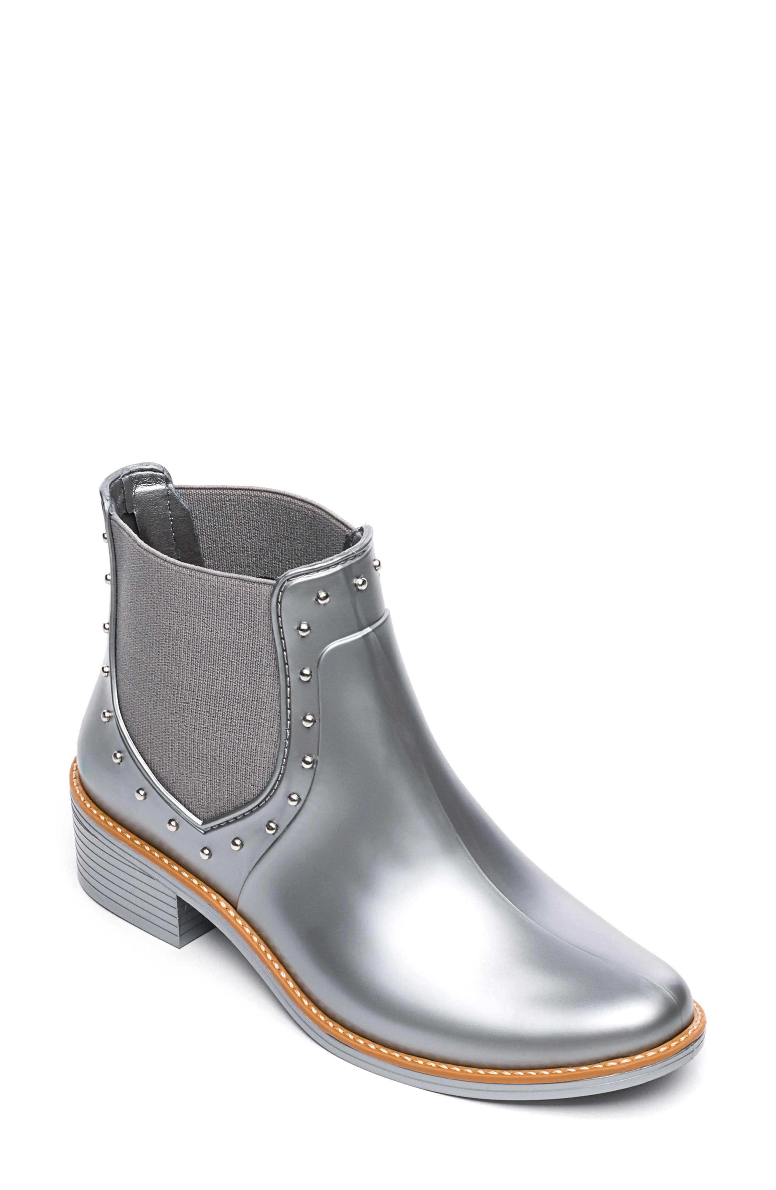 Bernardo Peyton Waterproof Rain Bootie, Metallic