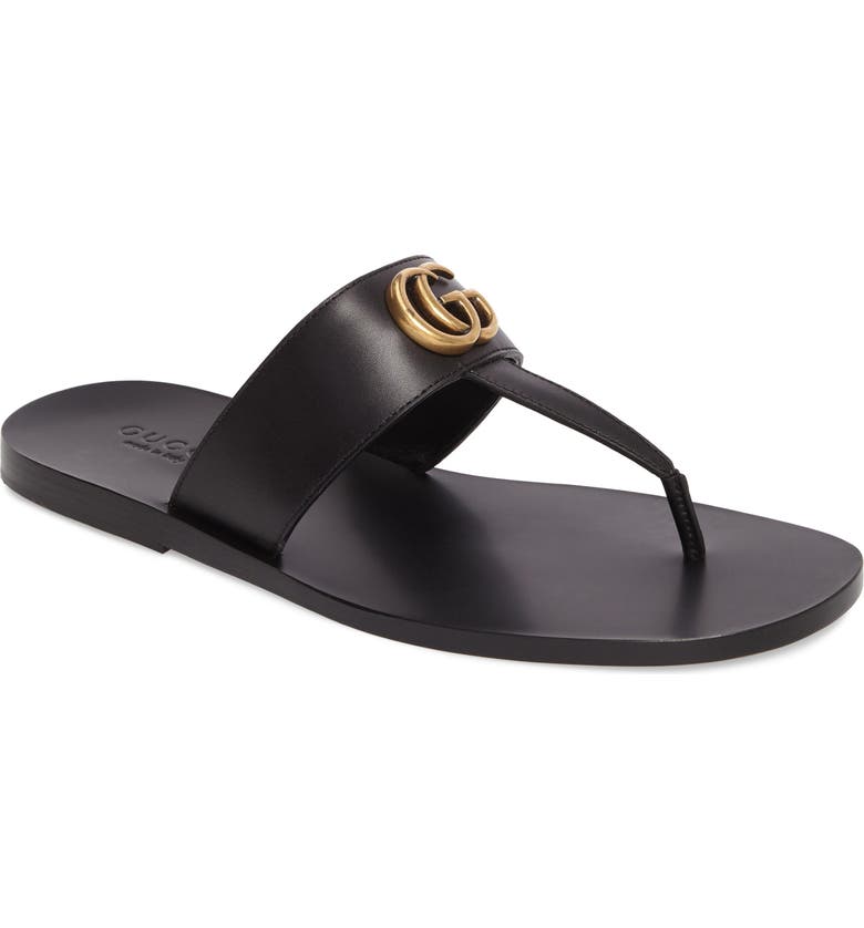 Gucci Marmont Double G Leather Thong Sandal (Men) | Nordstrom