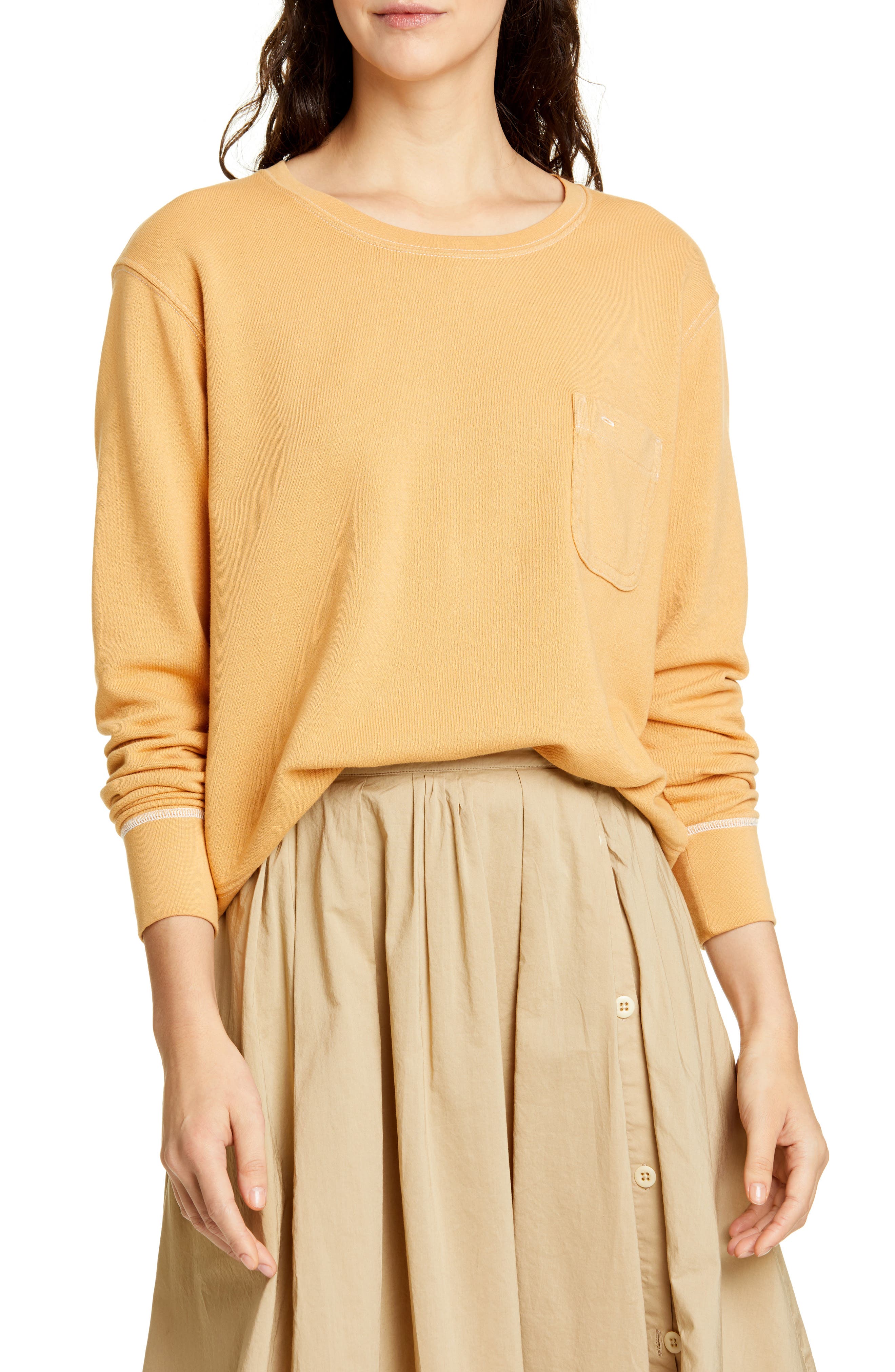 Alex Mill Fleece Pocket Sweatshirt, Yellow
