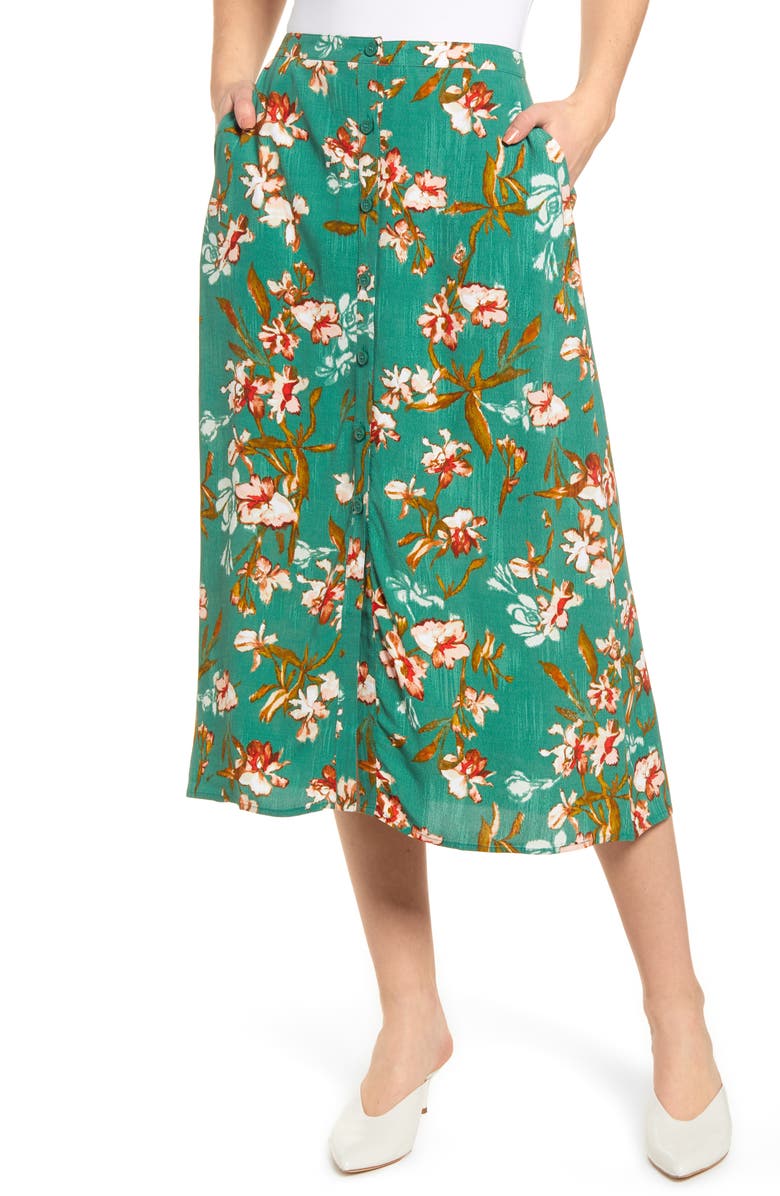 Hinge Floral Midi Skirt | Nordstrom