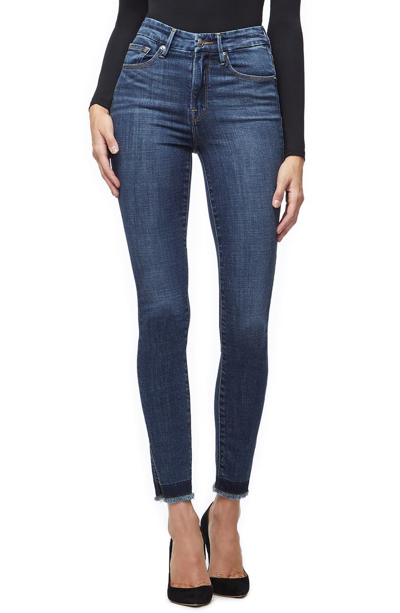 Good American Good Waist Ankle Skinny Jeans (Blue 220) (Regular & Plus ...