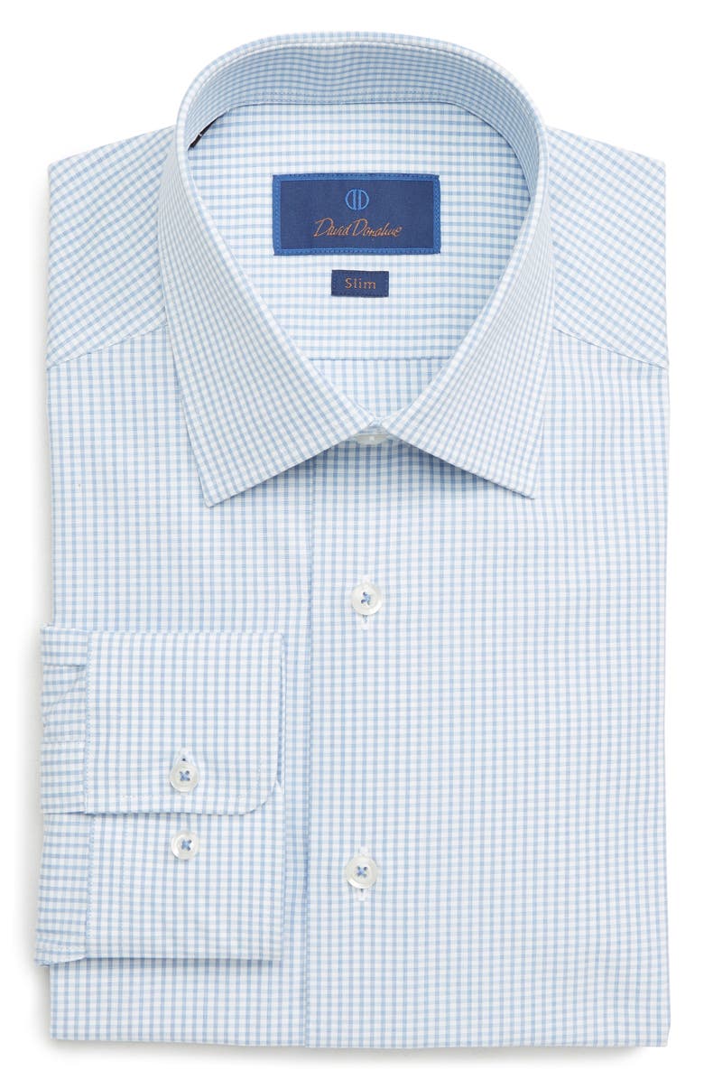 David Donahue SLIM FIT CHECK DRESS SHIRT