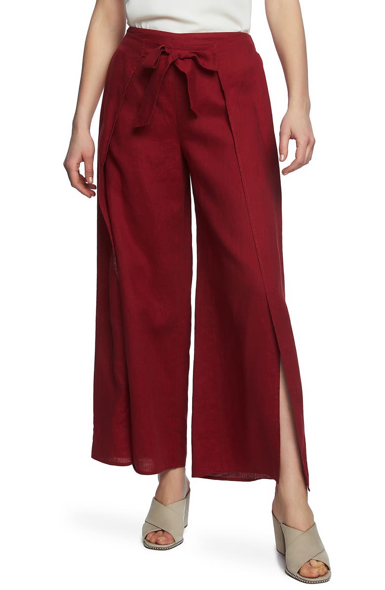 1.state Pants TIE FRONT SPLIT SEAM WIDE LEG PANTS