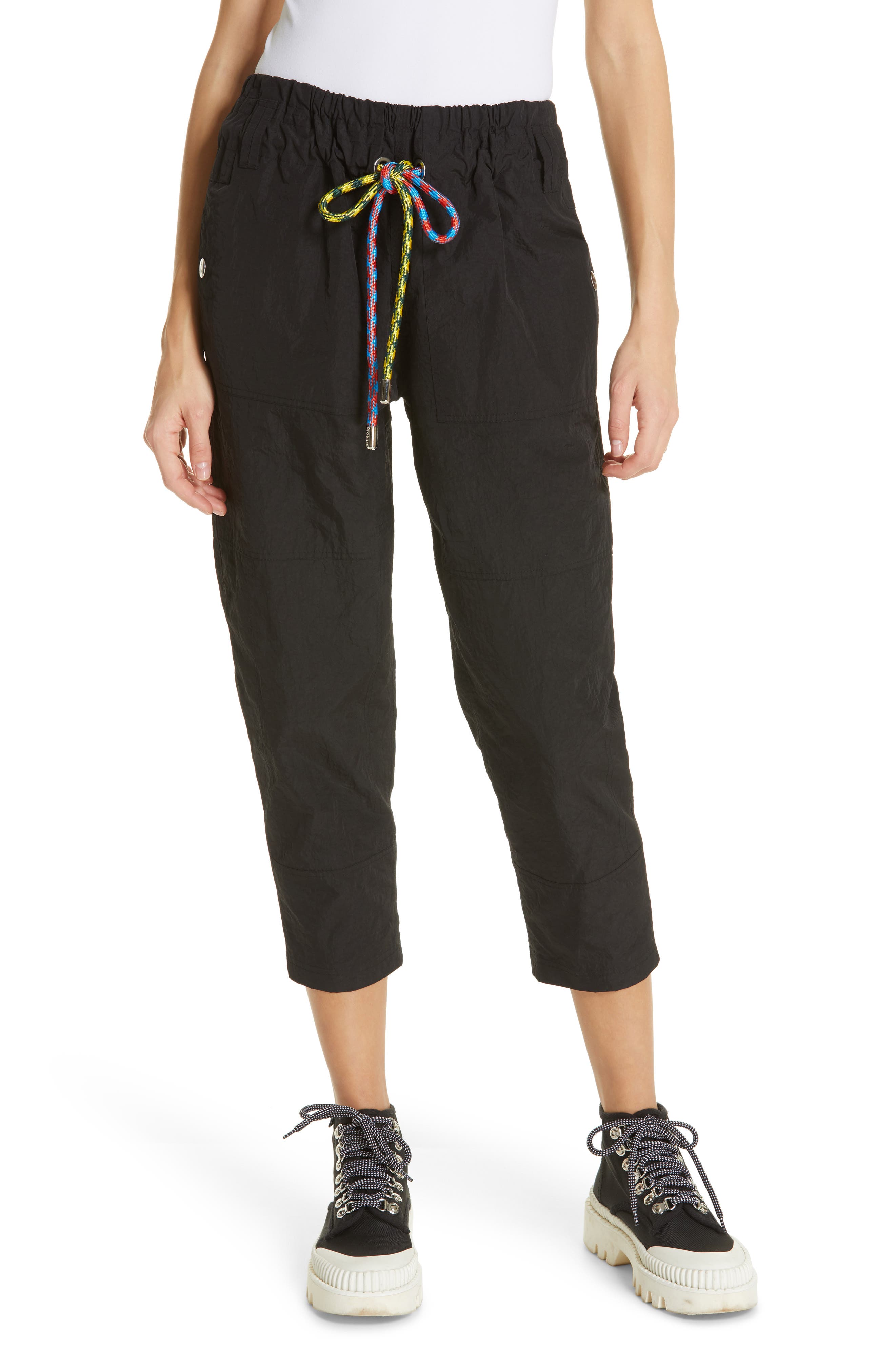 parachute hammered technical track pants in black