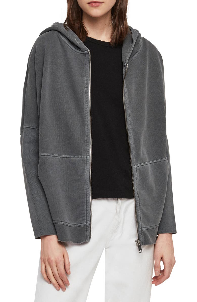 Allsaints T-shirts XONDA ZIP HOODED SWEATSHIRT