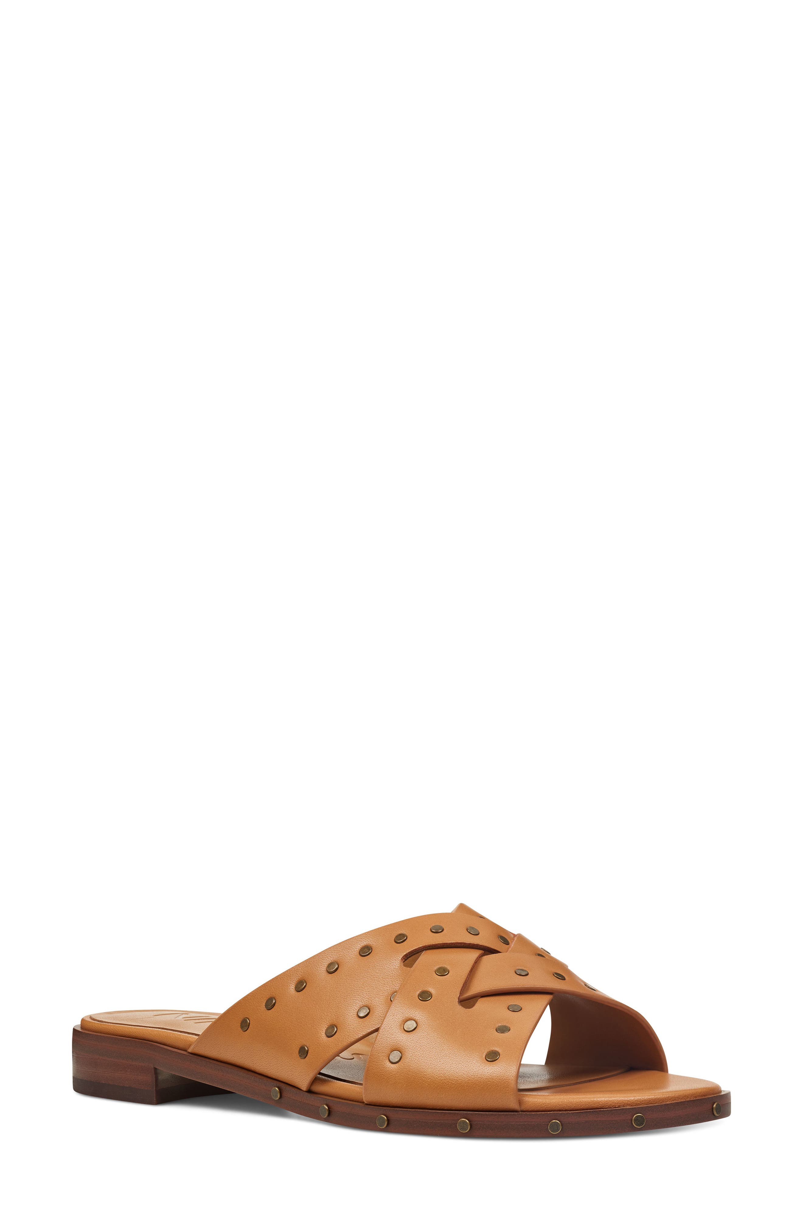 Nine West Clermont Studded Slide Sandal, Beige