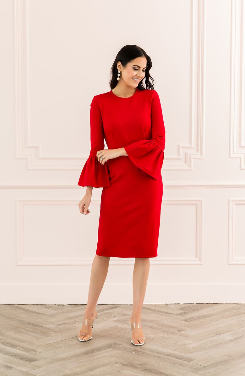 Rachel Parcell Bell Sleeve Sheath Dress (Nordstrom Exclusive) | Nordstrom
