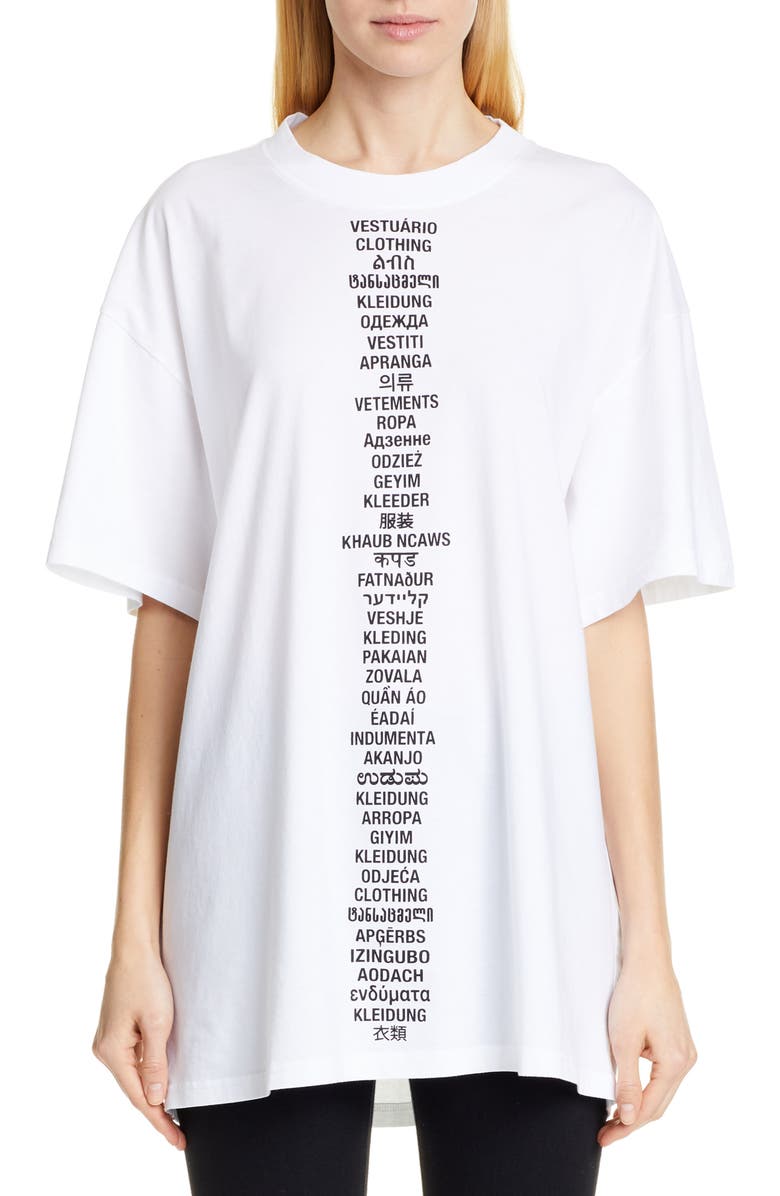Vetements Tops TRANSLATION OVERSIZED TEE
