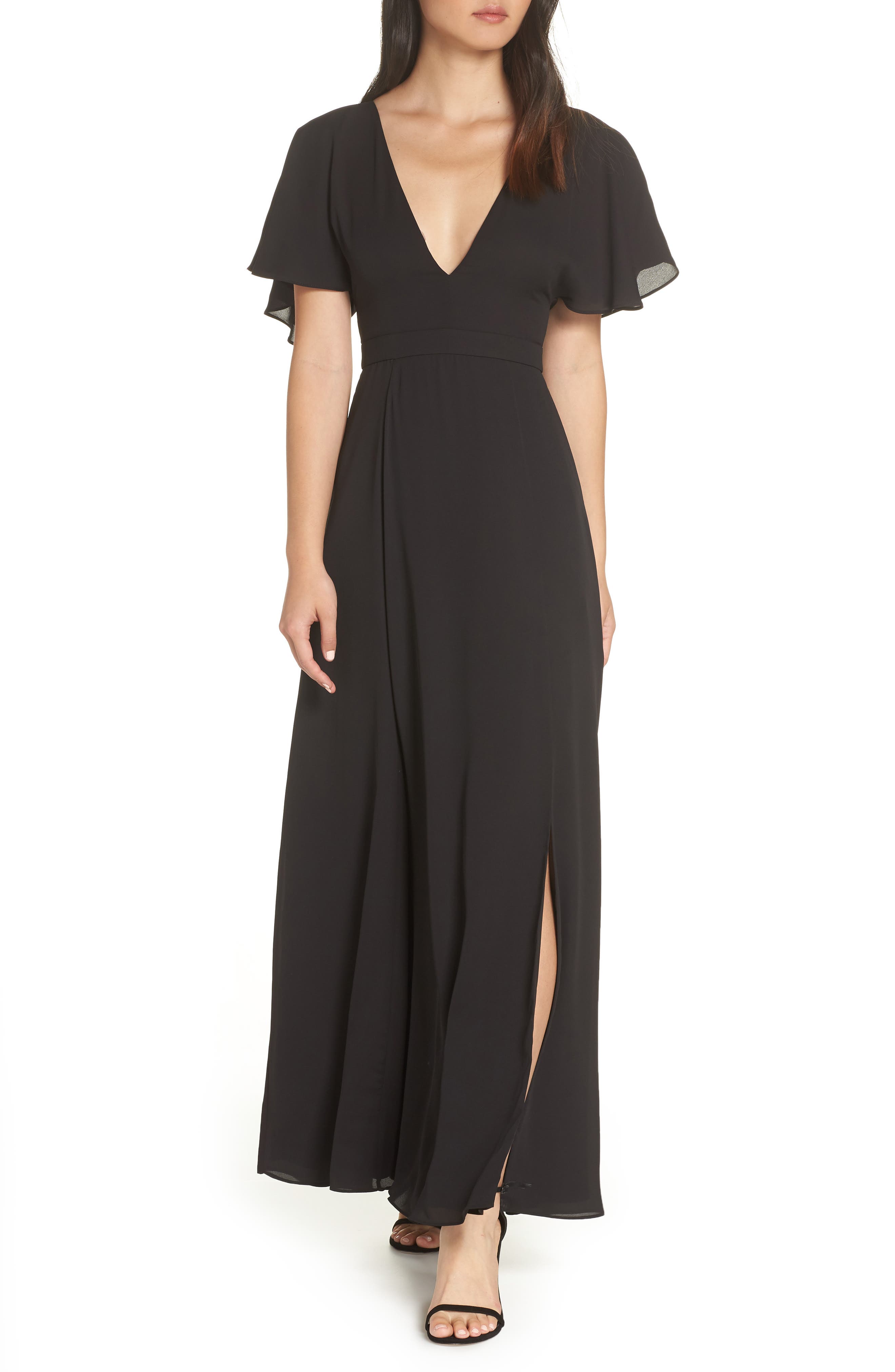 Fame And Partners A-Line Gown, Black