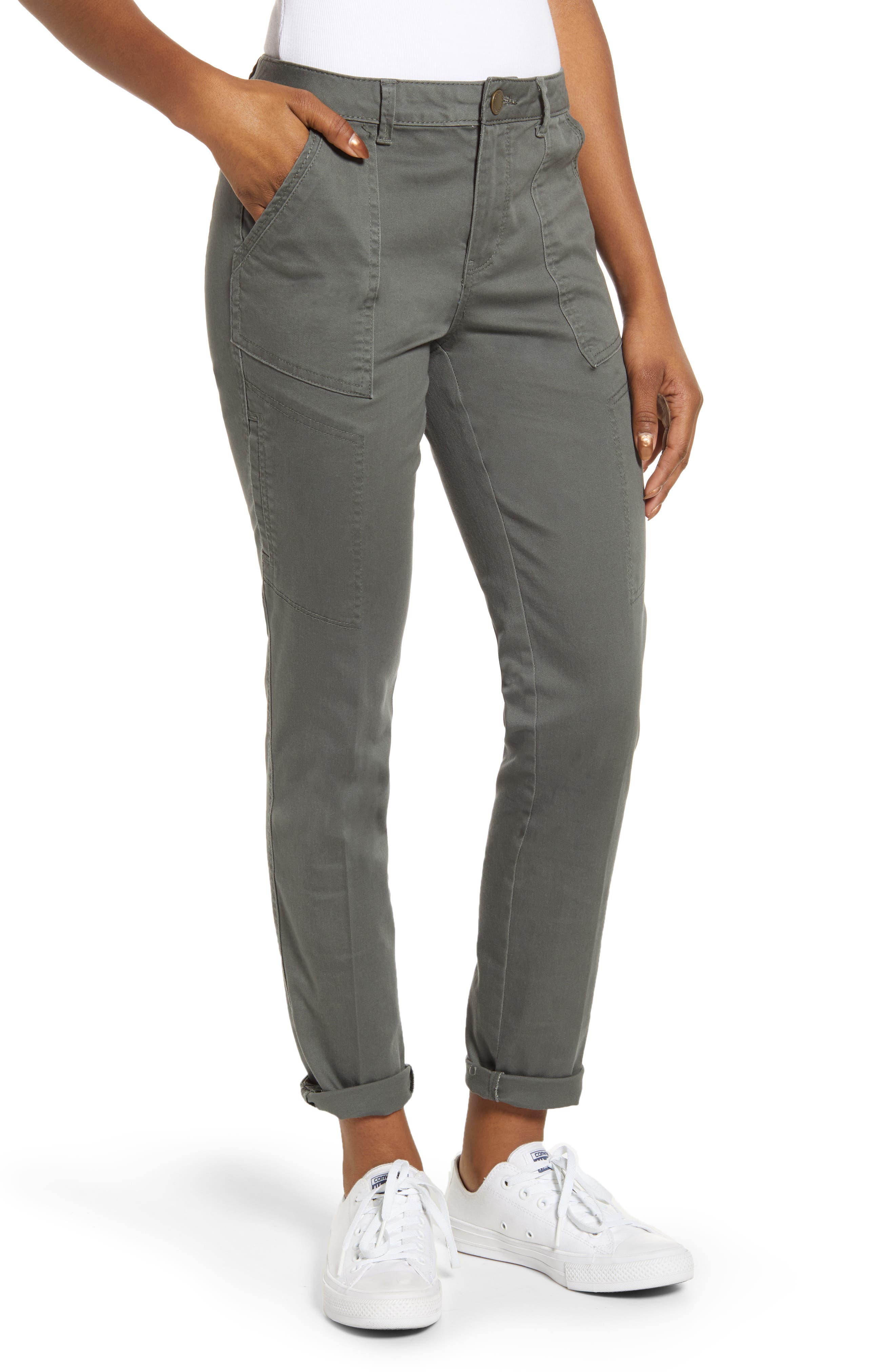 Wit & Wisdom Flex-Ellent High Waist Cargo Pants, Green