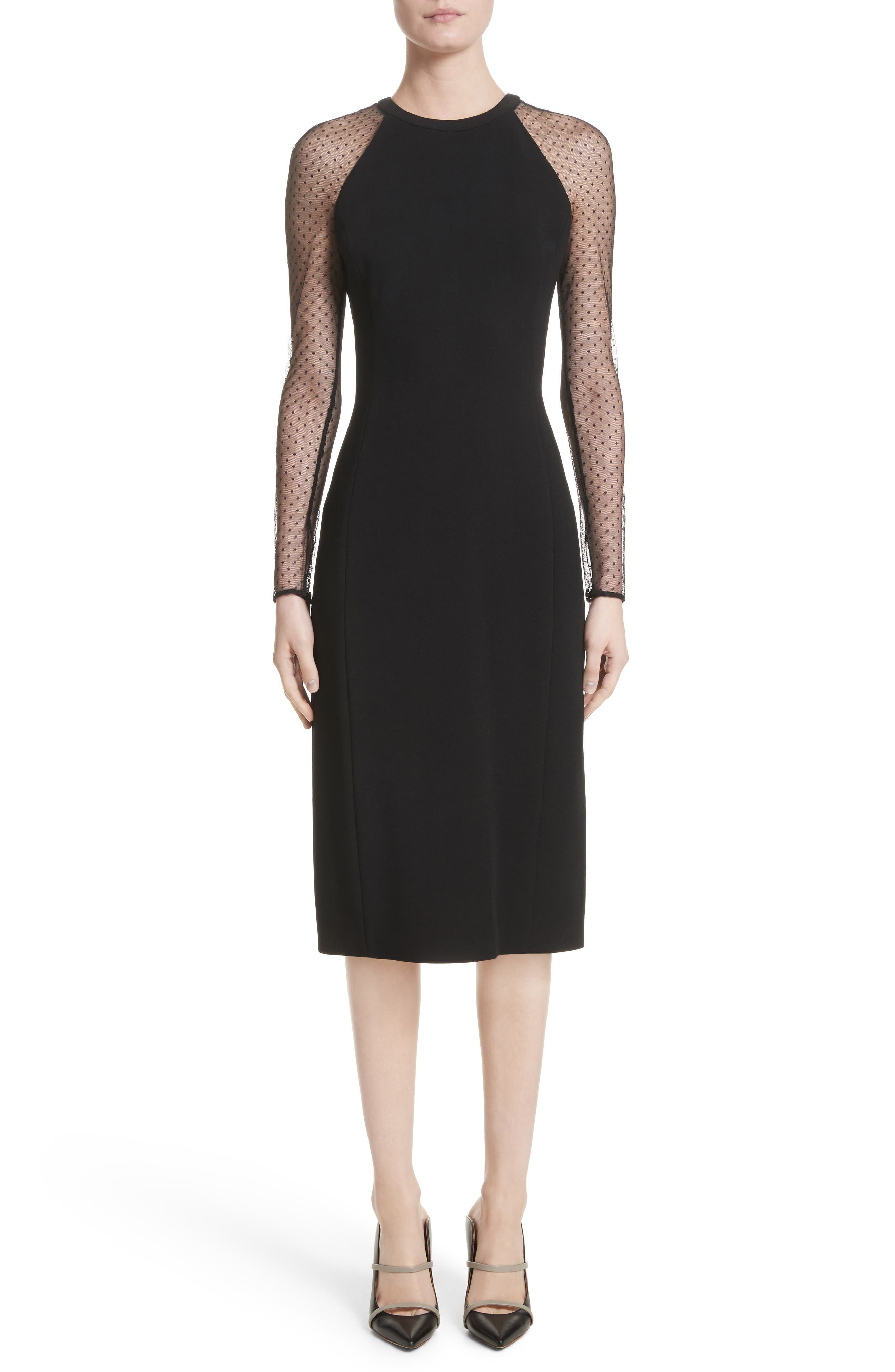 Jason Wu Collection Swiss Dot Sleeve Dress, Black