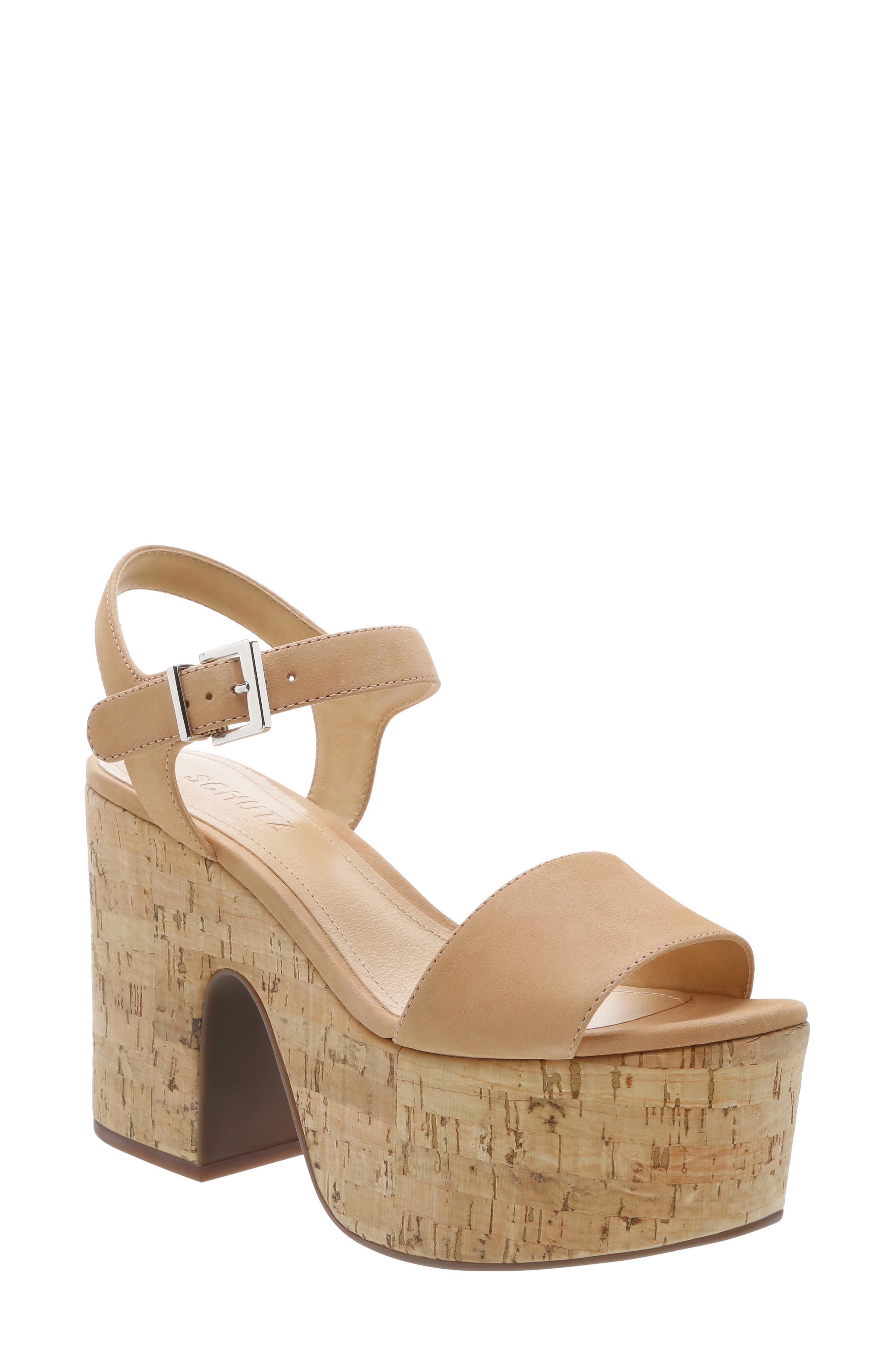 Schutz Glorya Platform Sandal, Beige