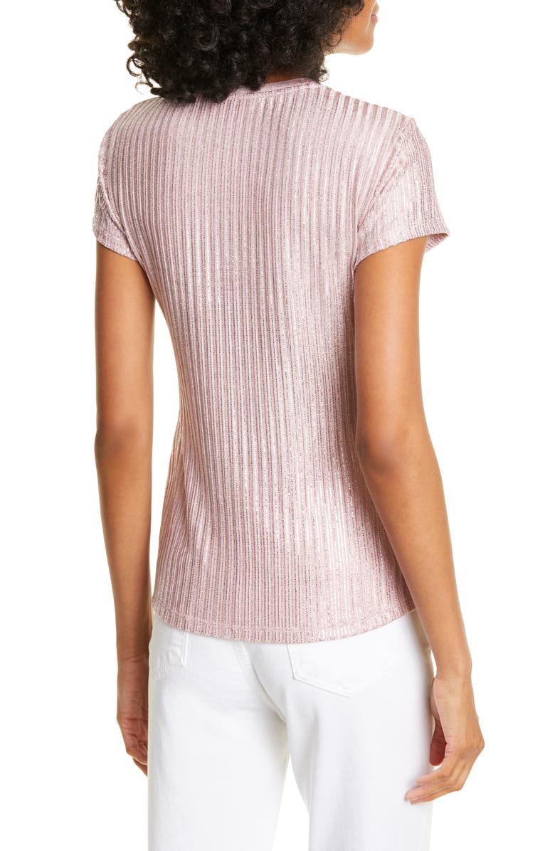 TED BAKER Catrino Fitted Metallic Tee,WMB-CATRINO-WH9W