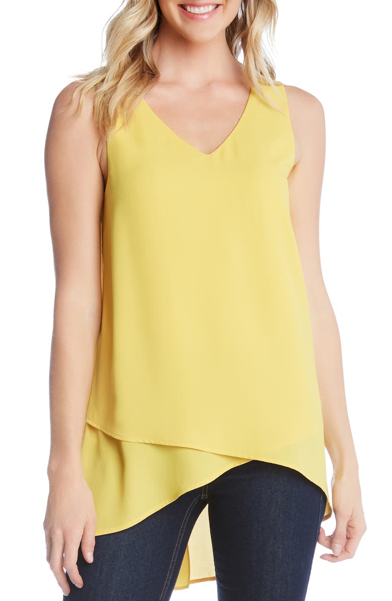 Karen Kane Tops CRISSCROSS HEM V-NECK TANK
