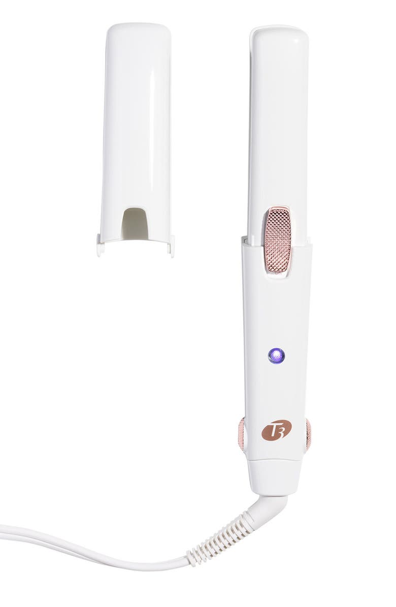 T3 Singlepass Compact Travel Styling Flat Iron With Cap (white & Rose Gold)