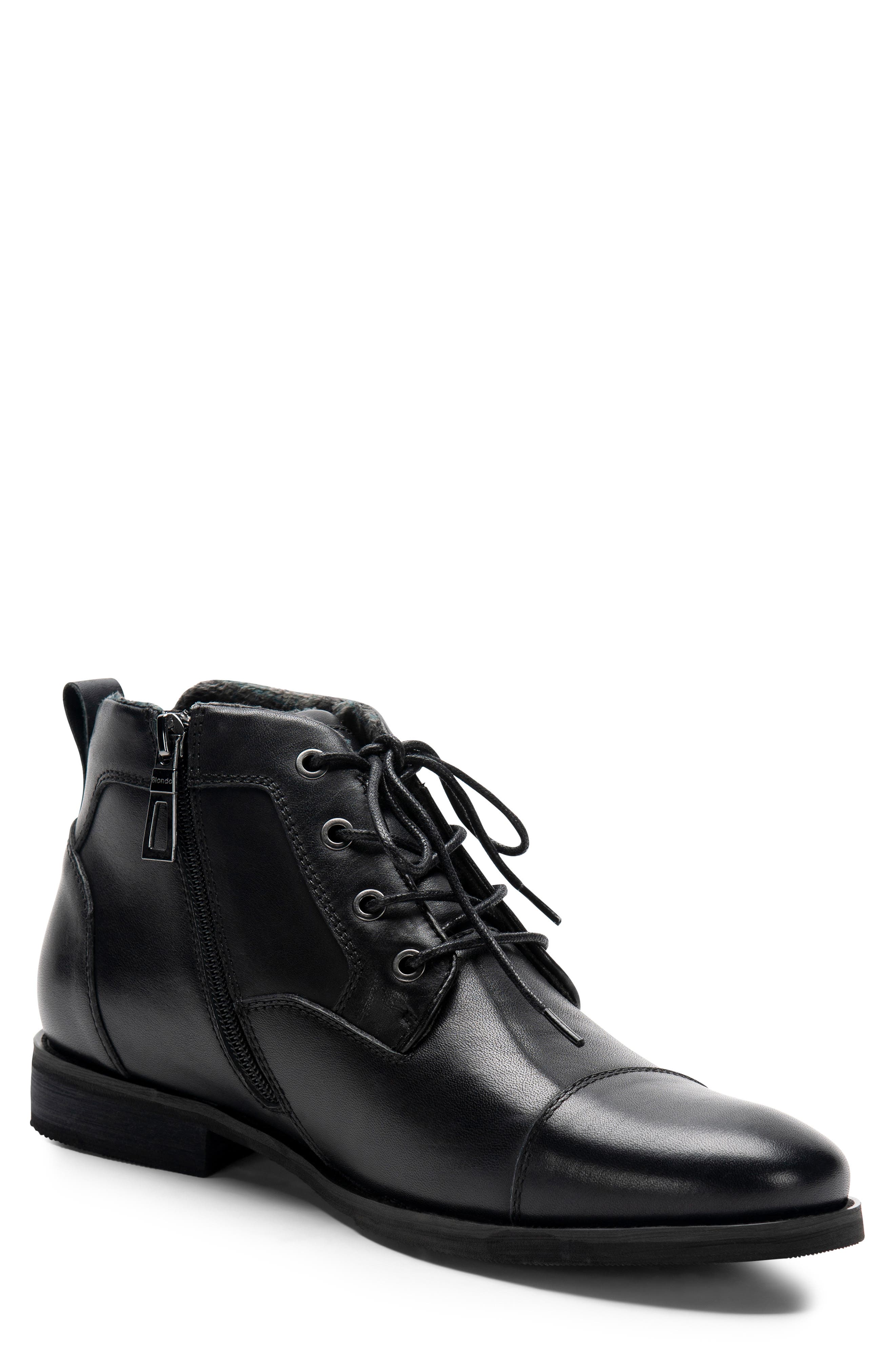 Blondo Bill Cap Toe Faux Fur Chukka Boot- Black