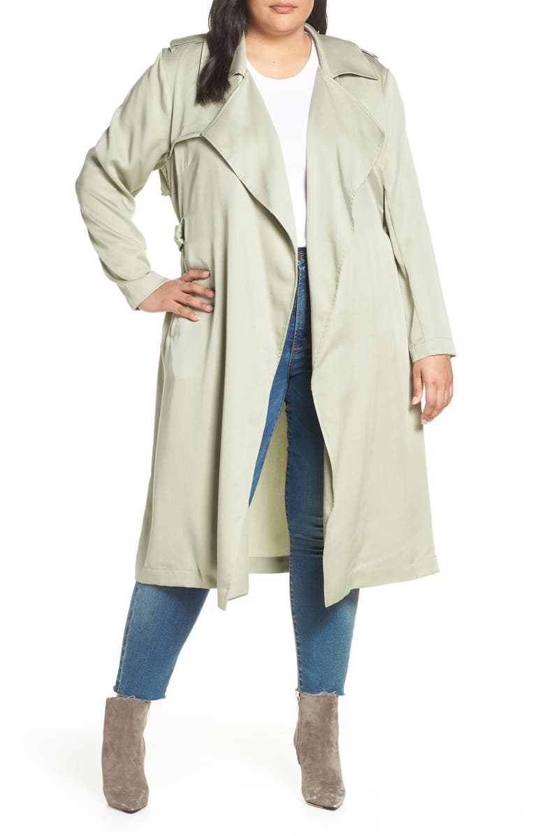 Badgley Mischka Angelina Trench Coat (Plus Size) | Nordstrom