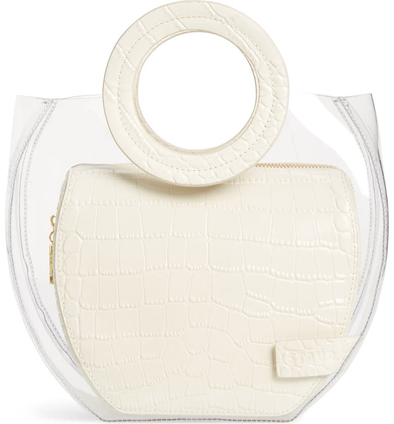 Staud Bags FRIDA TRANSPARENT HANDBAG - WHITE