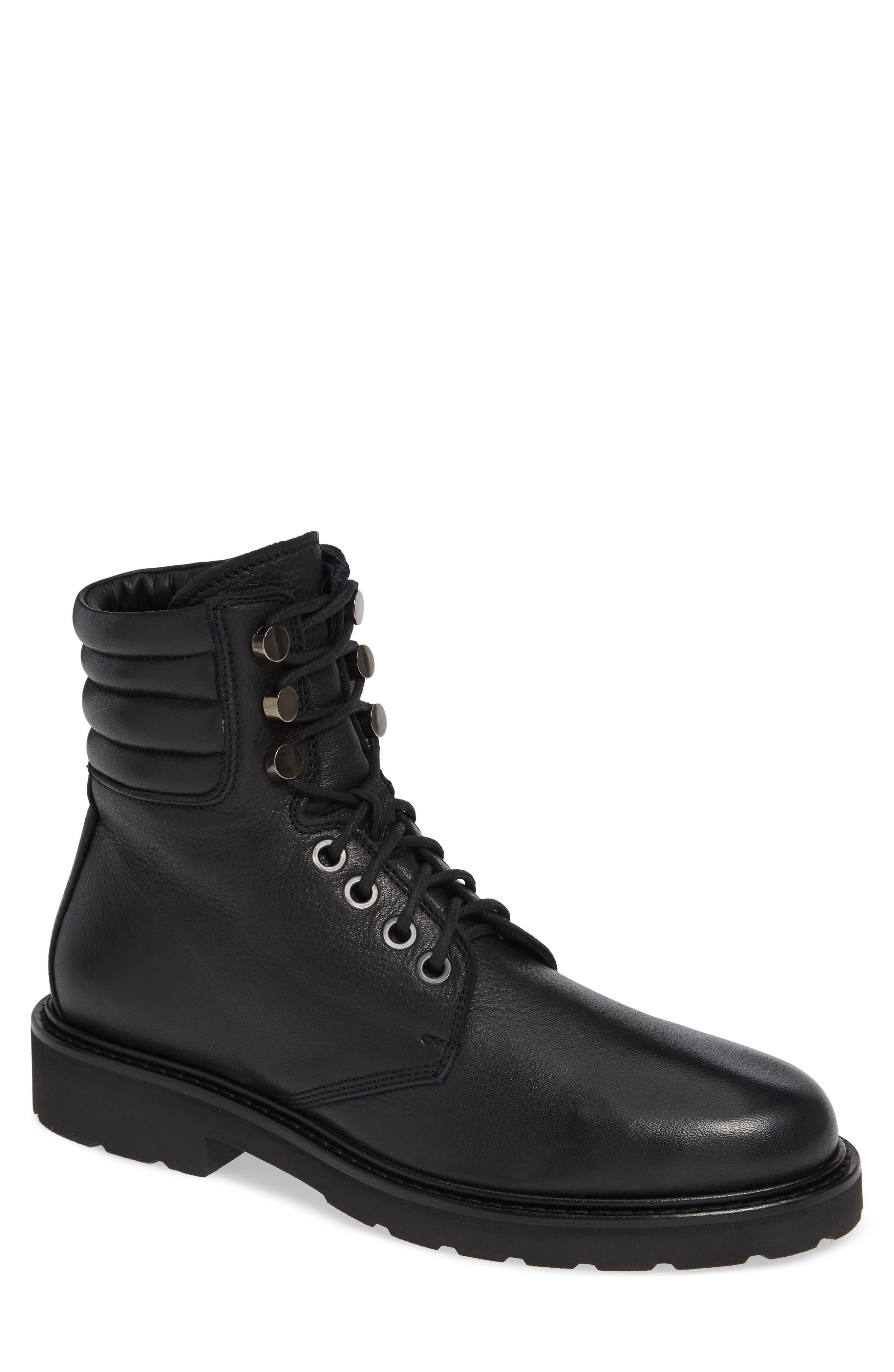 Aquatalia Heath Water Resistant Plain Toe Waterproof Boot- Black