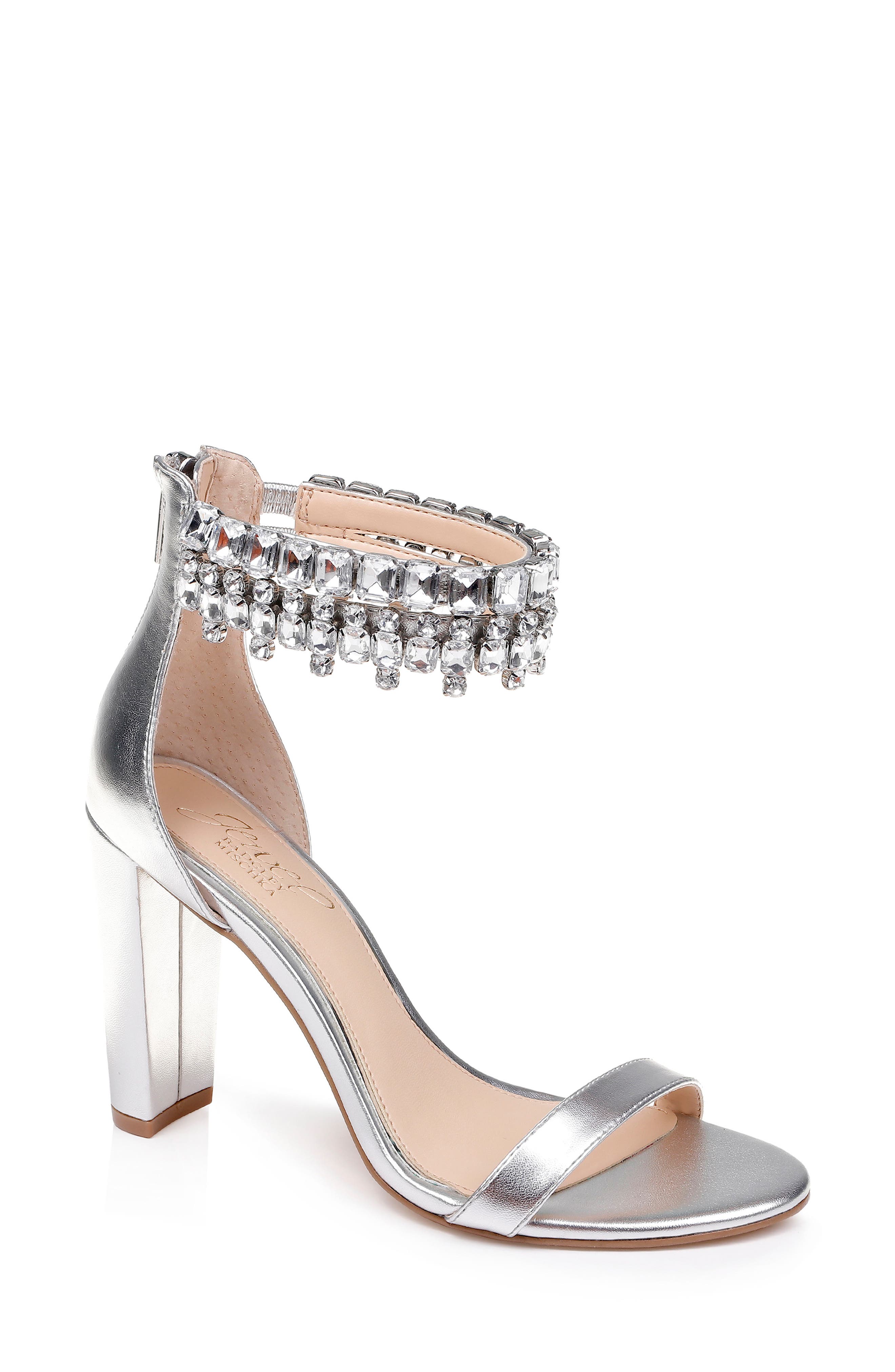 Jewel Badgley Mischka Dancer Ankle Strap Sandal, Metallic