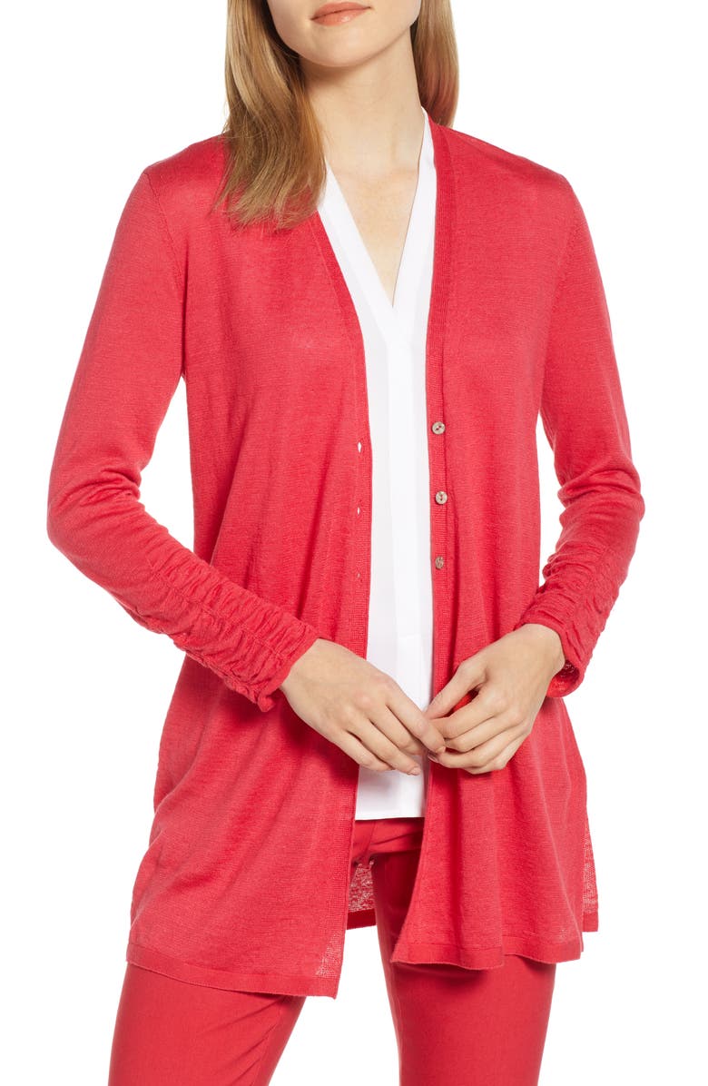 Nic+zoe Tops RUCHED SLEEVE CARDIGAN