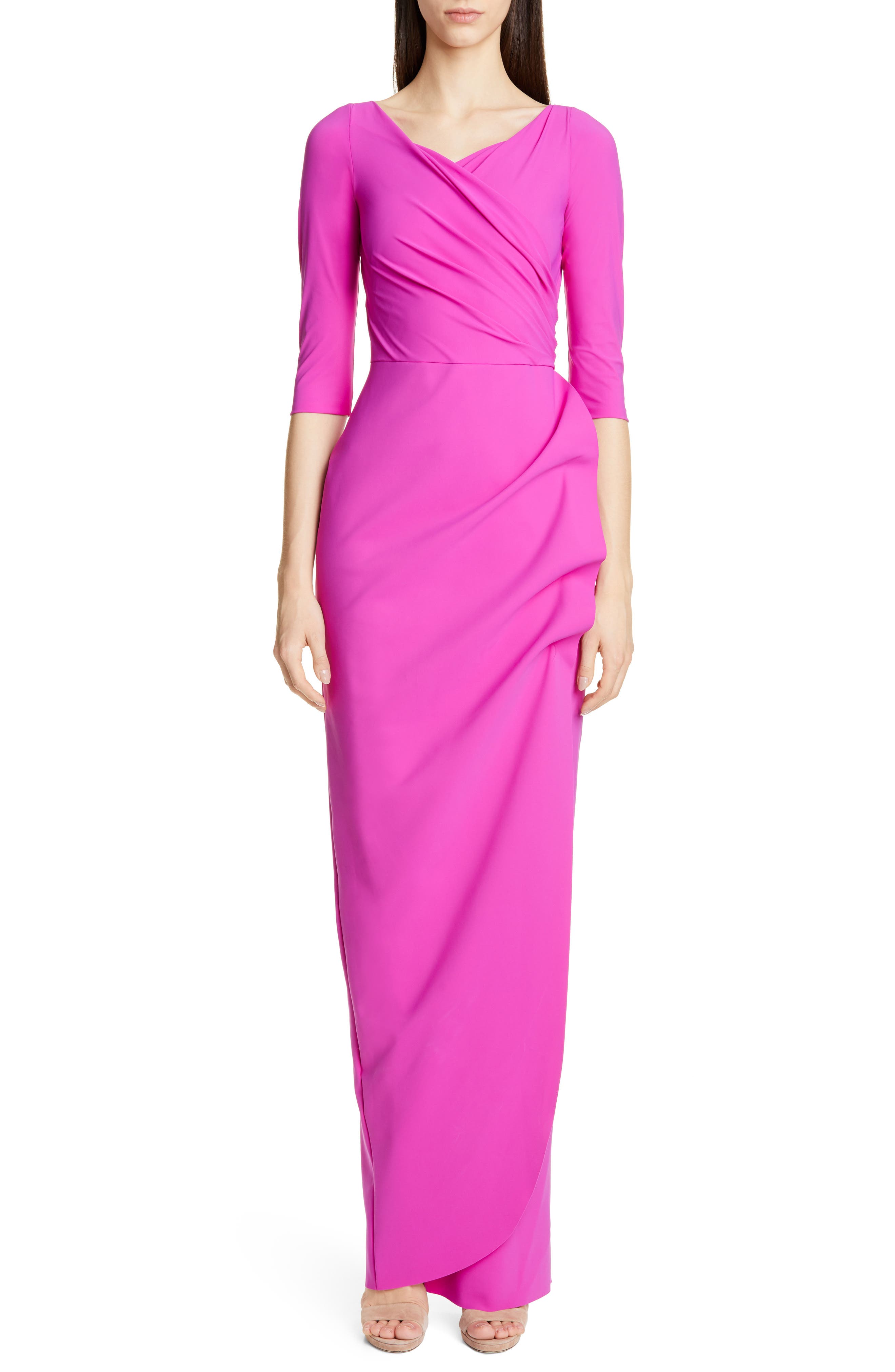 Chiara Boni La Petite Robe Florien Ruched Evening Dress, US / 42 IT - Pink