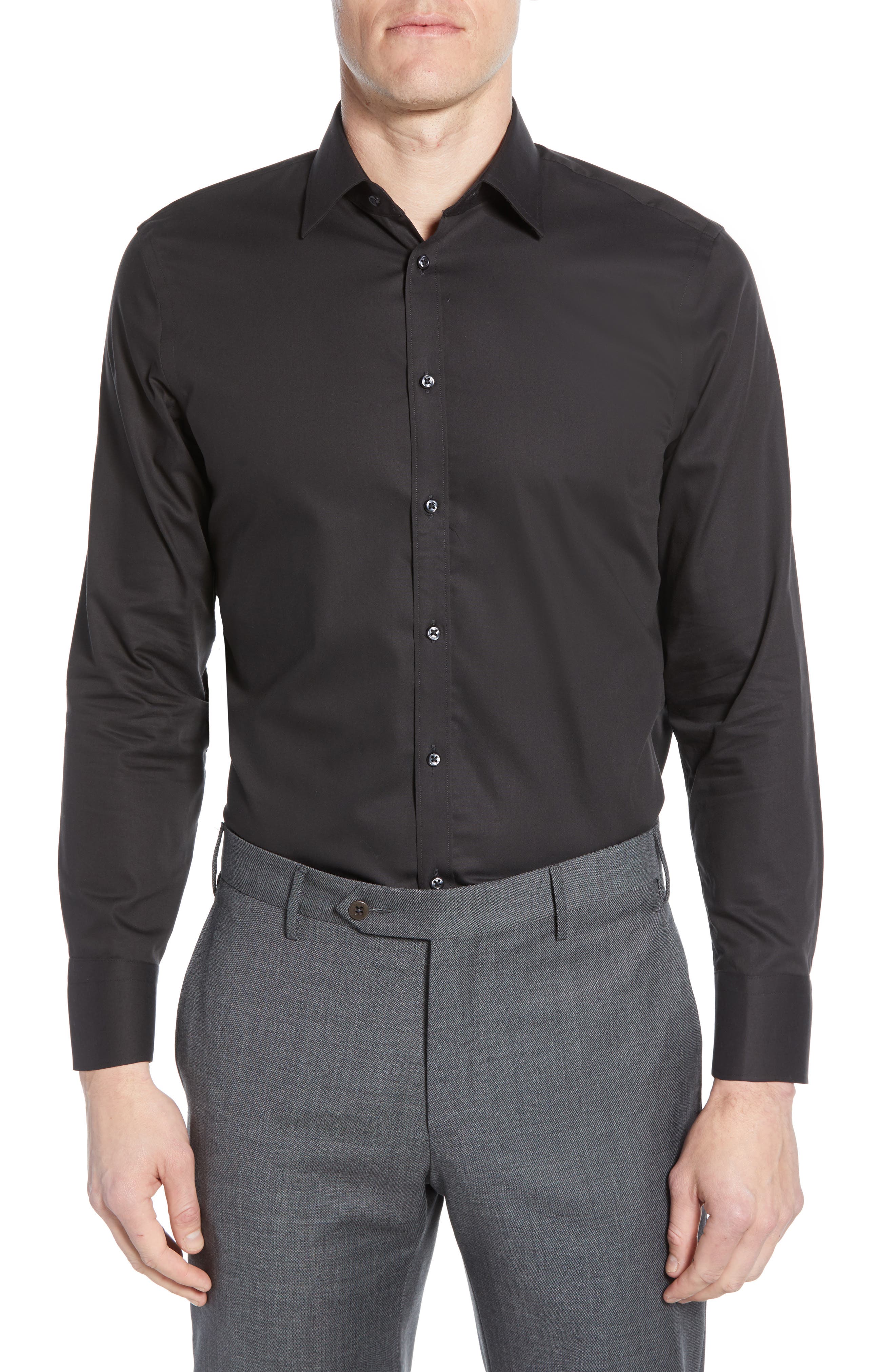 Nordstrom Men's Shop Extra Trim Fit NonIron Solid Dress Shirt Nordstrom
