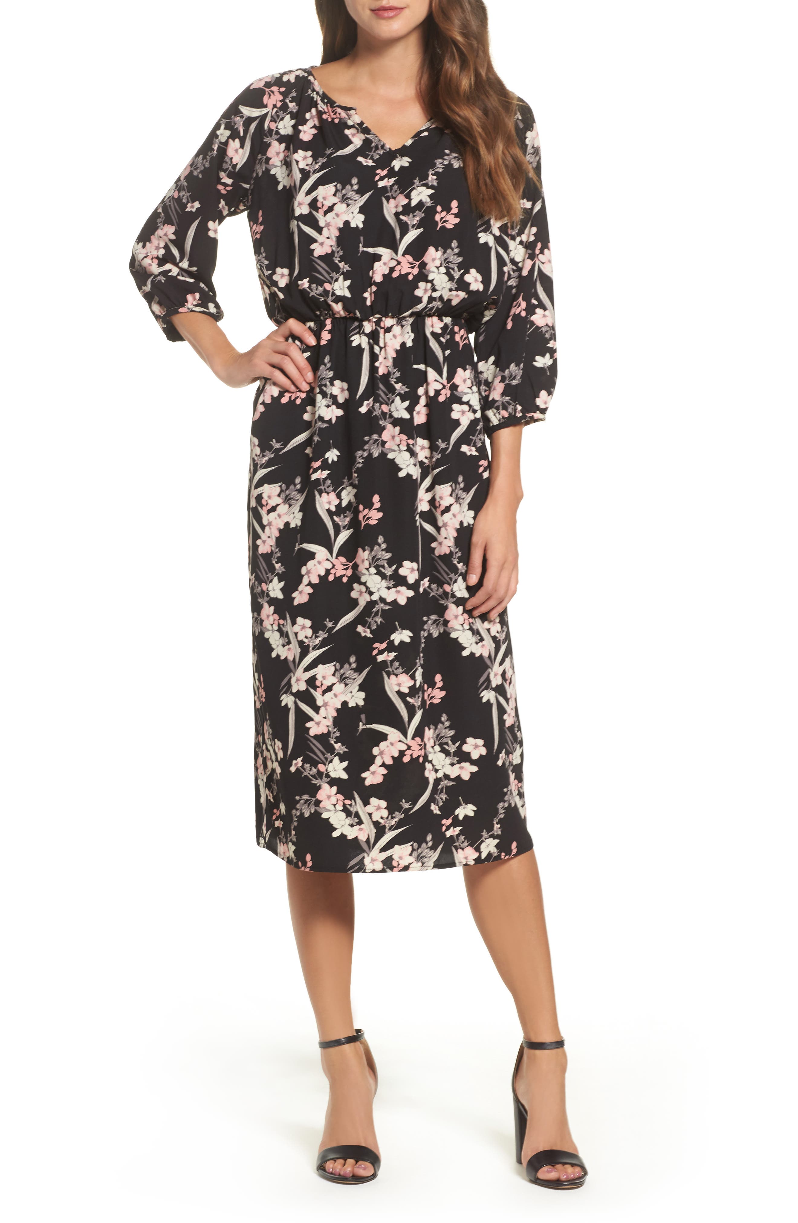 Fraiche By J Blouson Midi Dress, Black