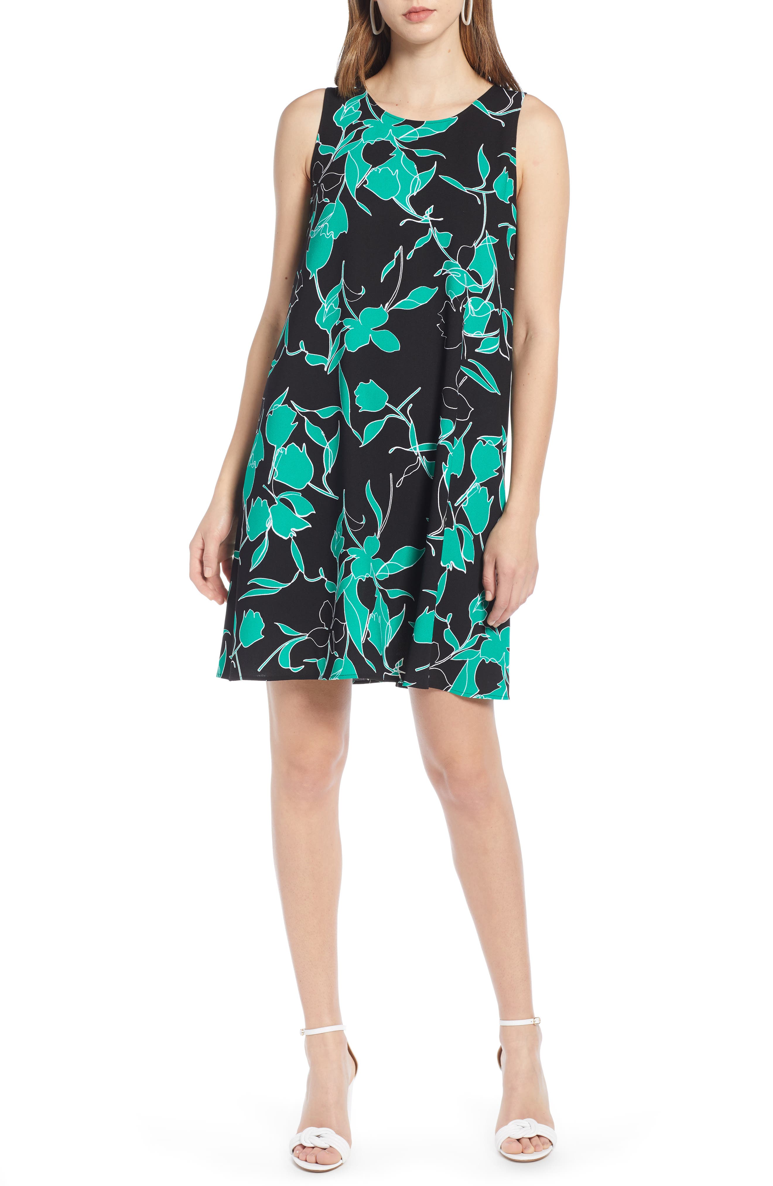 Halogen A-Line Dress, Black