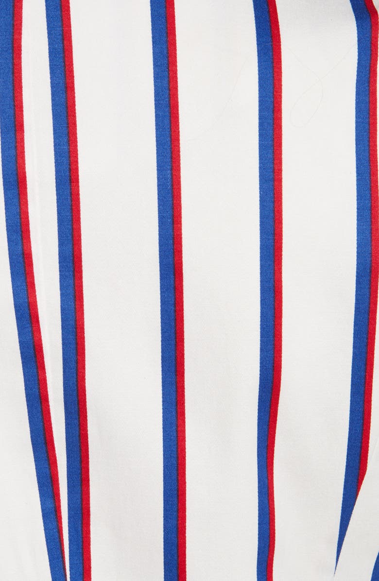 ENGLISH FACTORY STRIPE STRETCH COTTON BERMUDA SHORTS,MK1173P