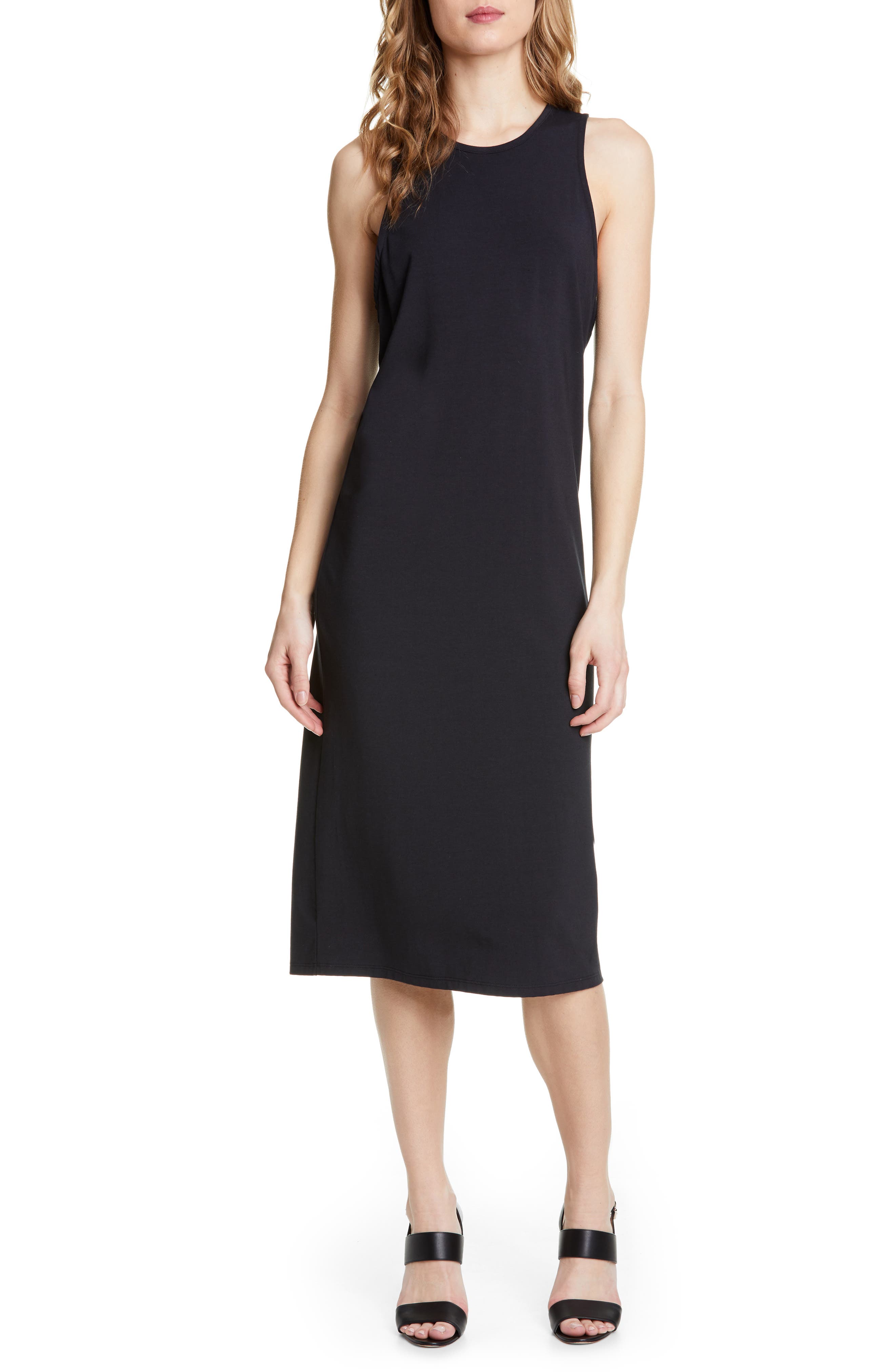 Joie Mikaya Stretch Cotton Blend Tank Dress, Black